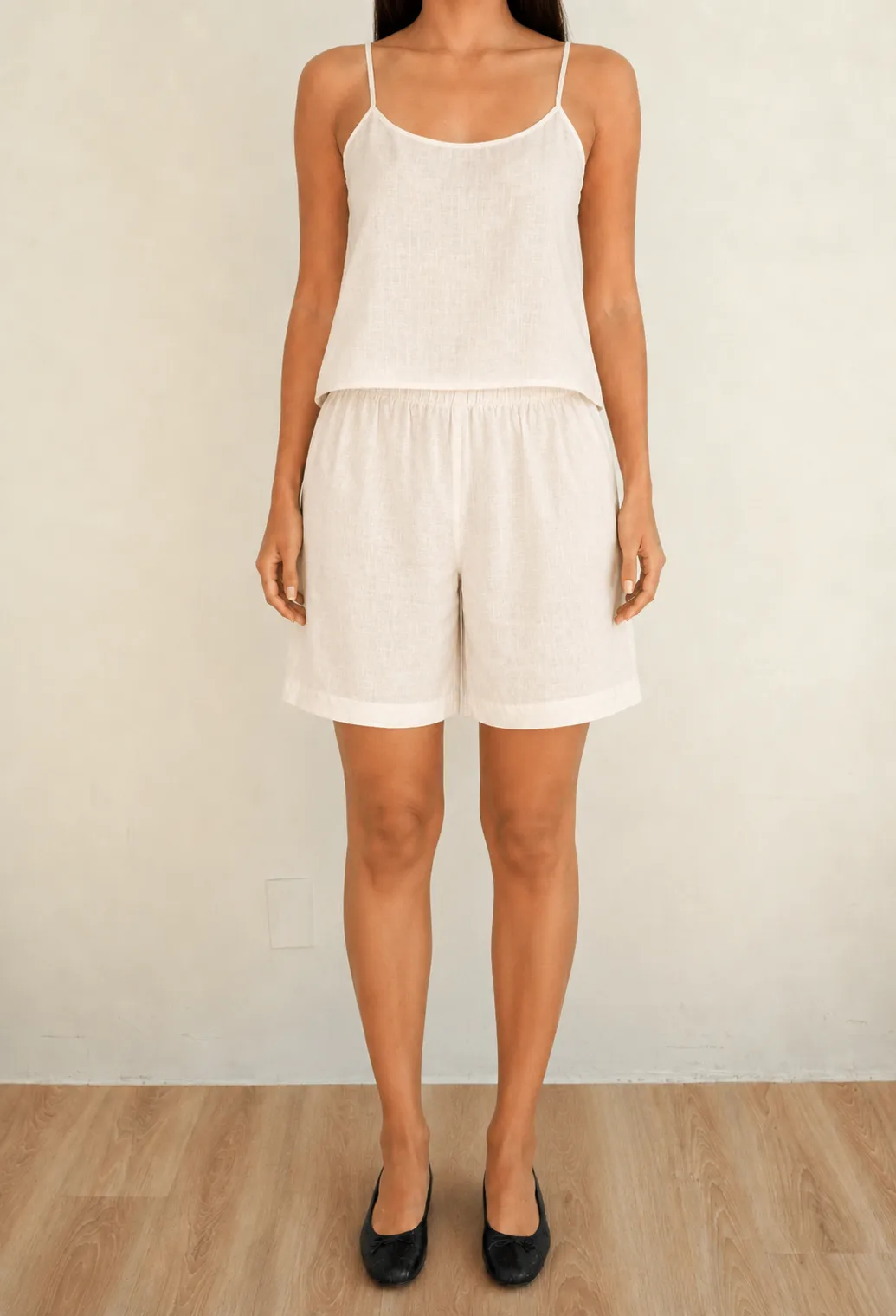 Linen Bermuda Shorts Ecru sold by Wildflo Studio