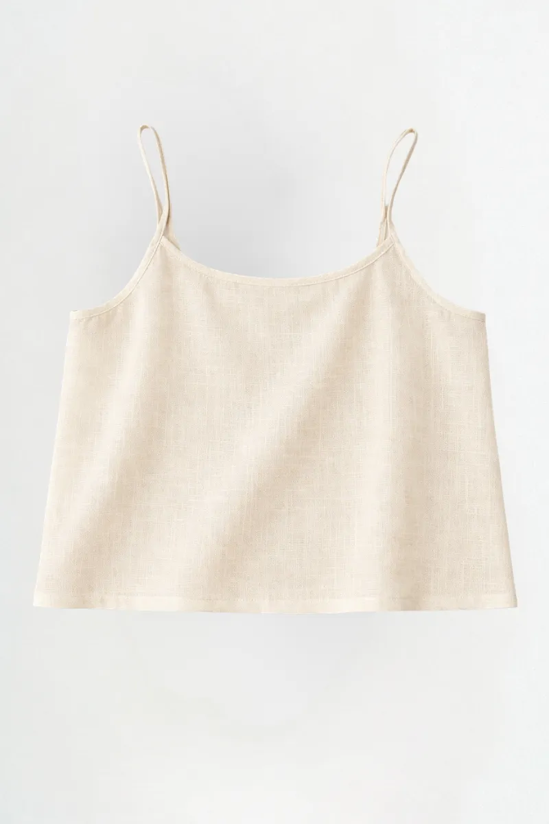 Linen Camisole Ecru sold by Wildflo Studio