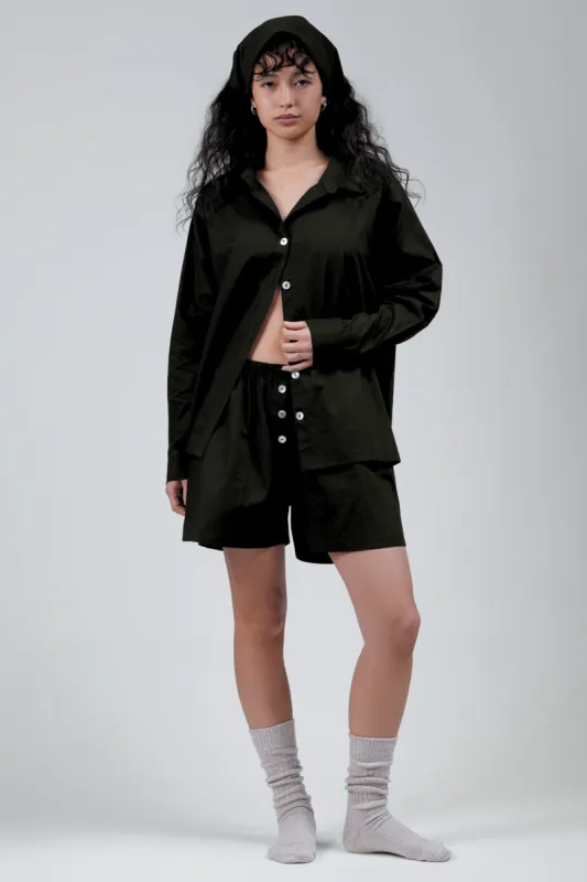 Poplin Shirt Jet Black sold by Wildflo Studio