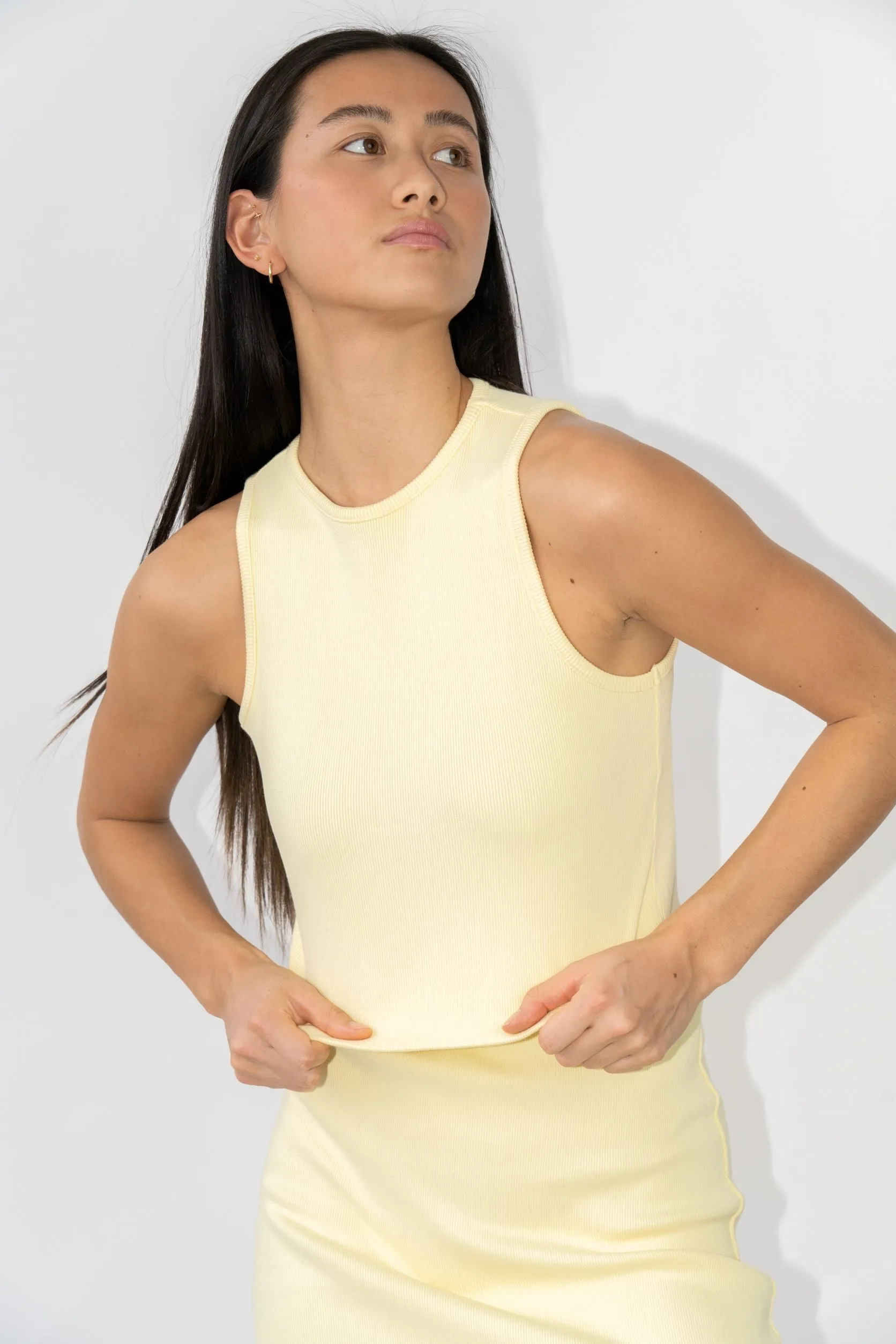 High Neck Ribbed Tank Butter sold by Wildflo Studio product image thumbnail 2