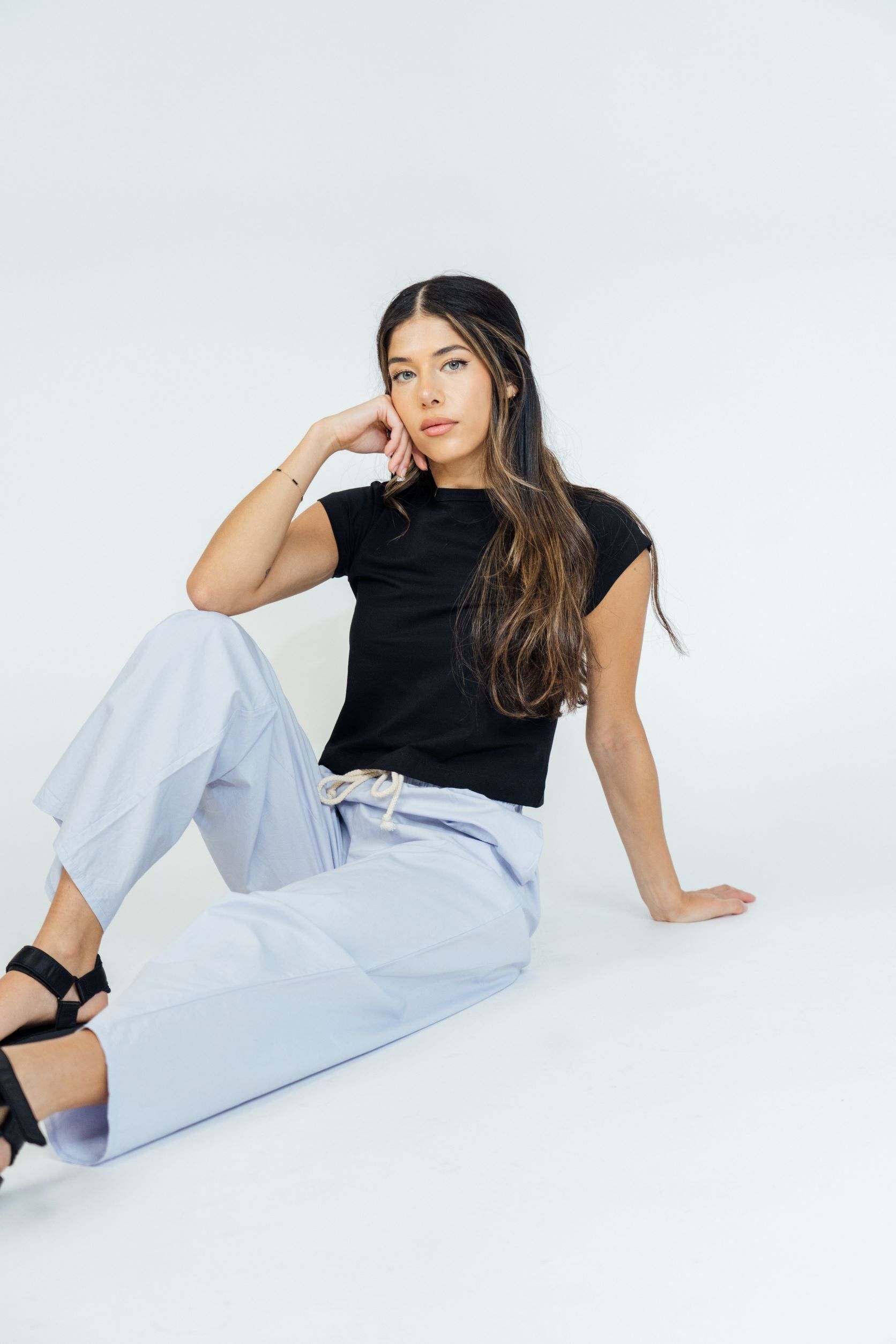 Poplin Wide Leg Pants Light Blue sold by Wildflo Studio product image thumbnail 2