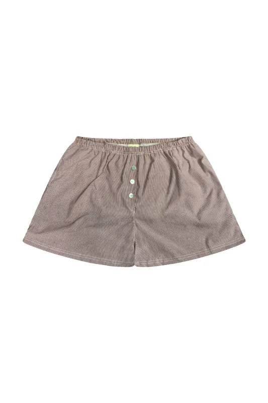 Poplin Boxer Shorts Burgundy Pinstripe sold by Wildflo Studio