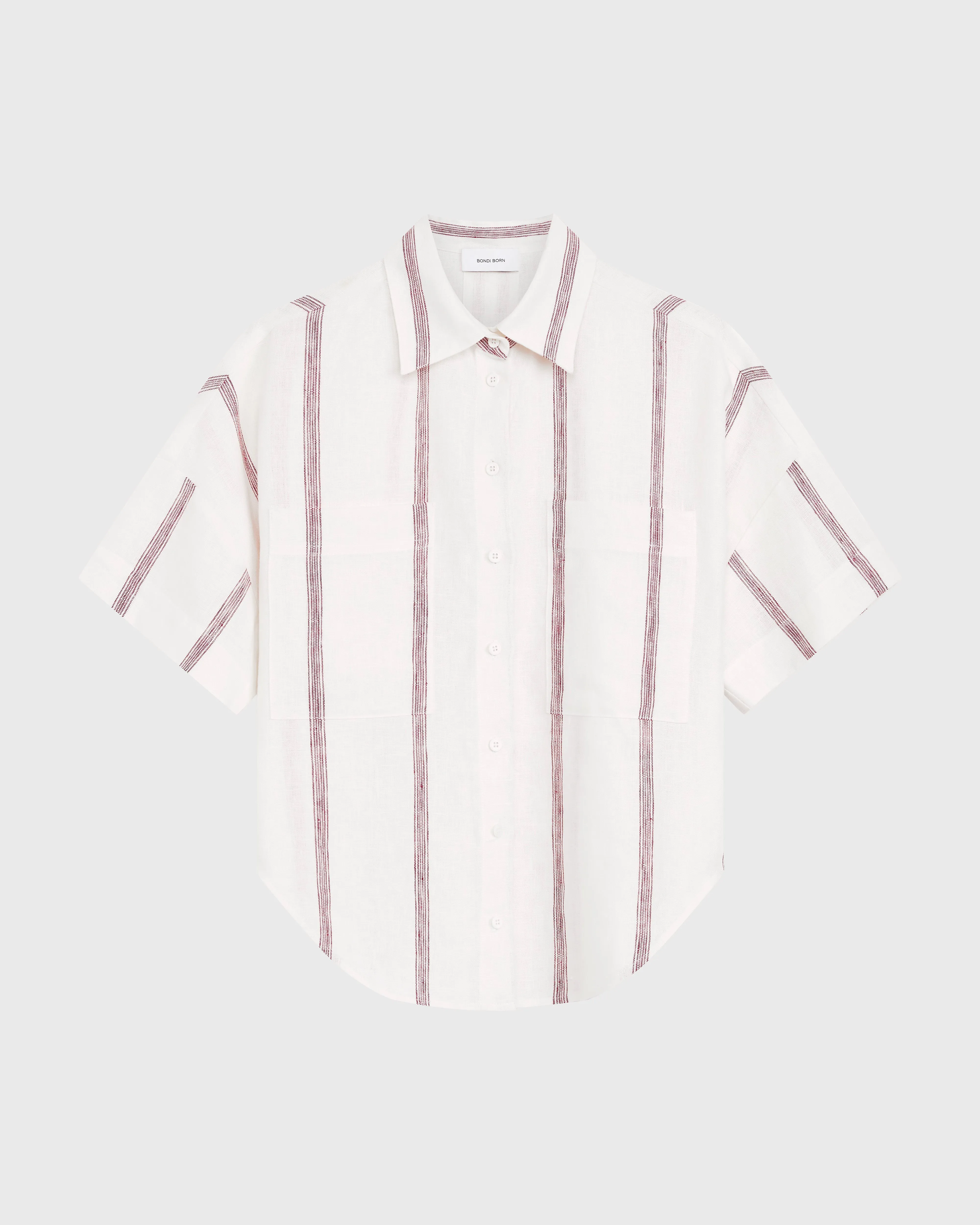 Kiama Short Sleeve Shirt - Red Stripe sold by Bondi Born product image thumbnail 3