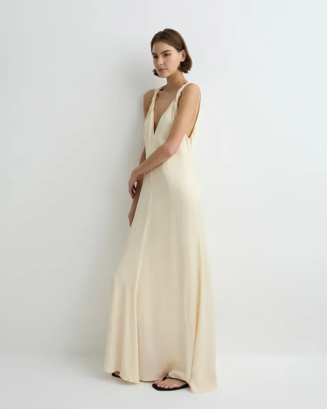 Ardea Twist Shoulder Maxi Dress - Pearl sold by Bondi Born