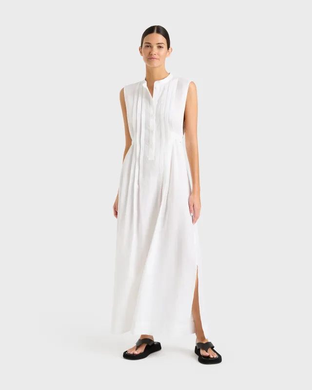 Leiden Button Front Maxi Dress - White sold by Bondi Born