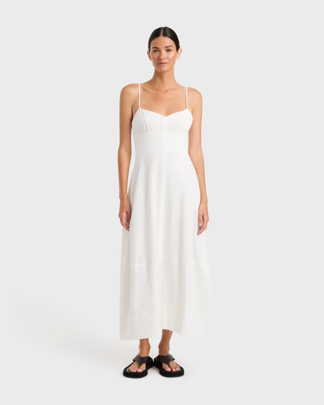 Hastings Organic Cotton Midi Dress - White sold by Bondi Born