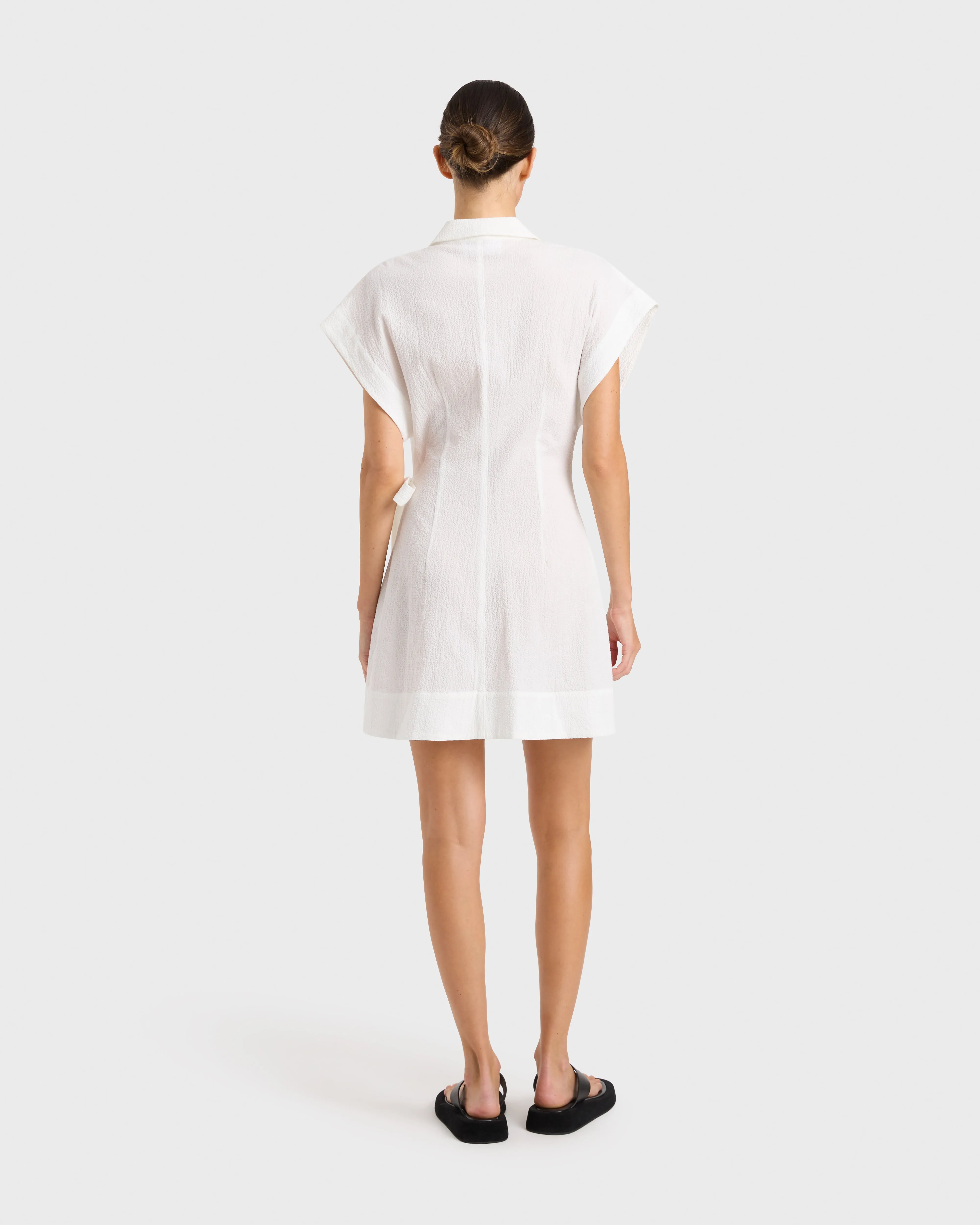 Hastings Organic Cotton Mini Wrap Dress - White sold by Bondi Born product image thumbnail 2
