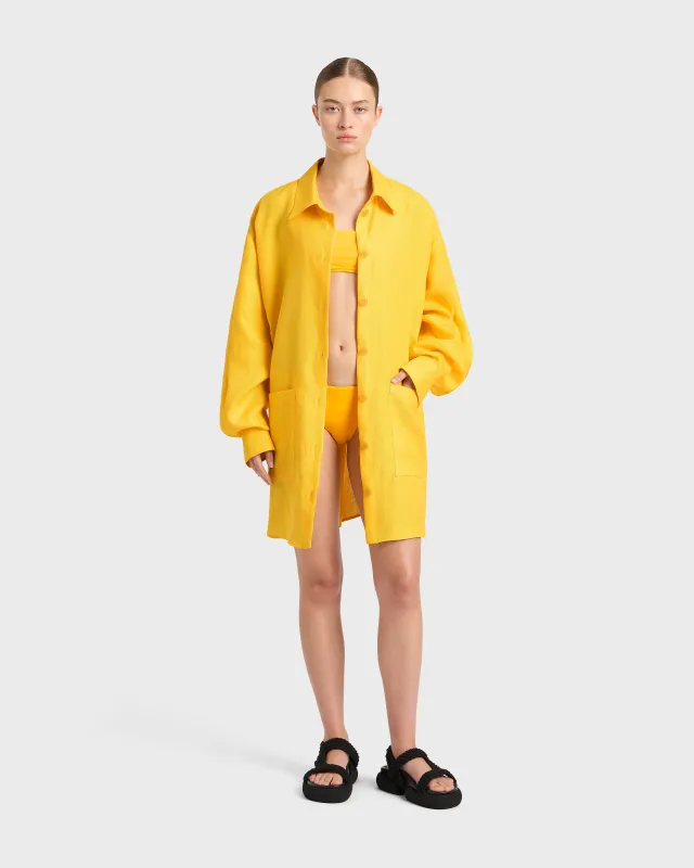 Delphi Oversize Shirt Dress - Daffodil sold by Bondi Born