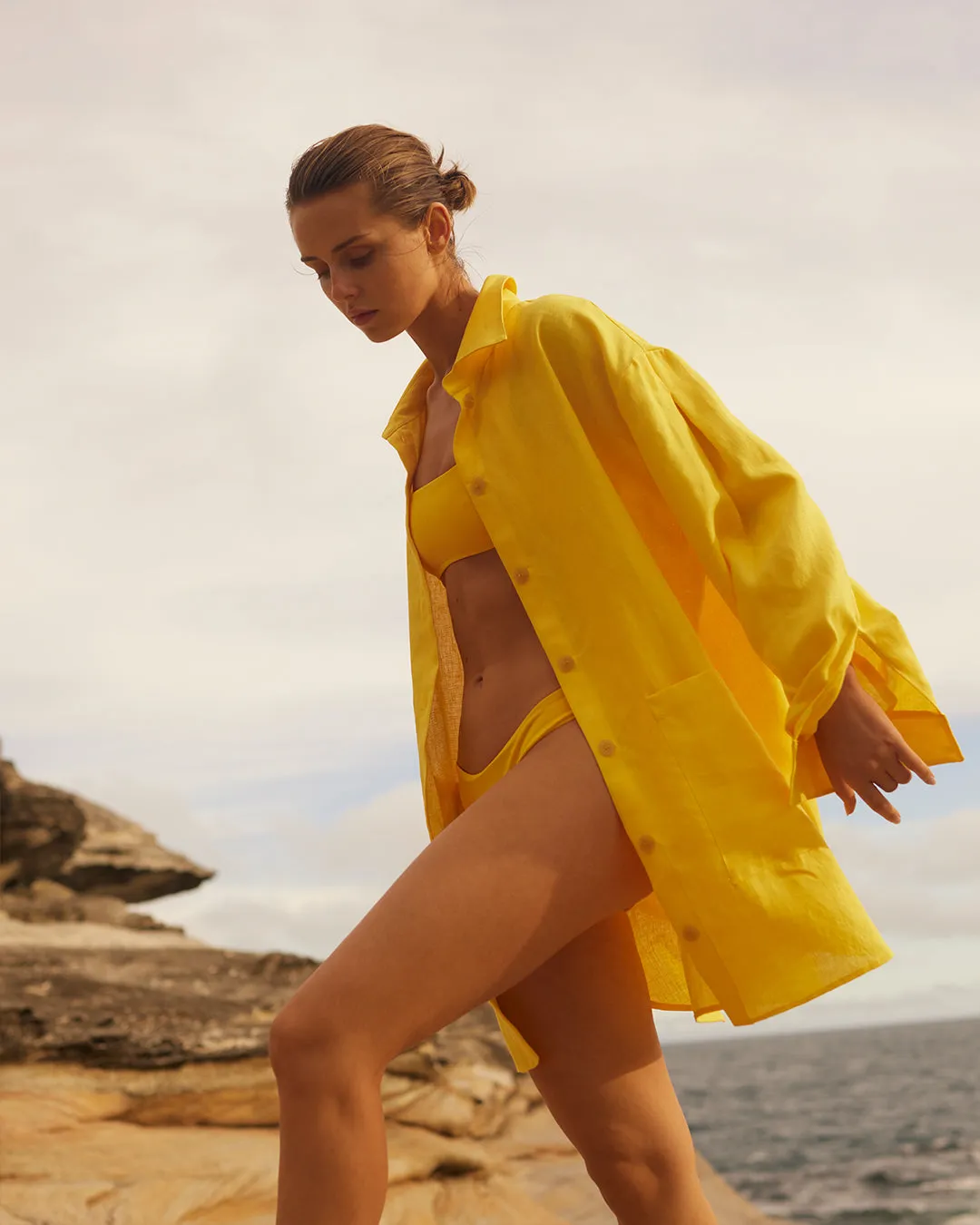 Delphi Oversize Shirt Dress - Daffodil sold by Bondi Born product image thumbnail 2