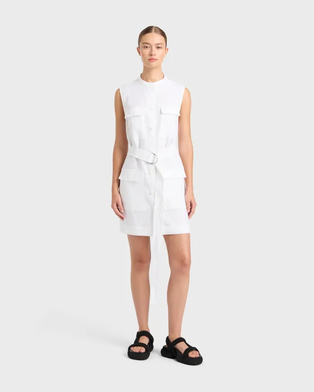 Delphi Utility Dress - White sold by Bondi Born