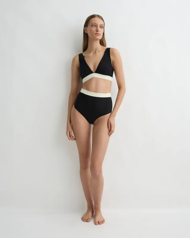 Lya Bikini Top - Black & Pearl (Sculpteur®) sold by Bondi Born