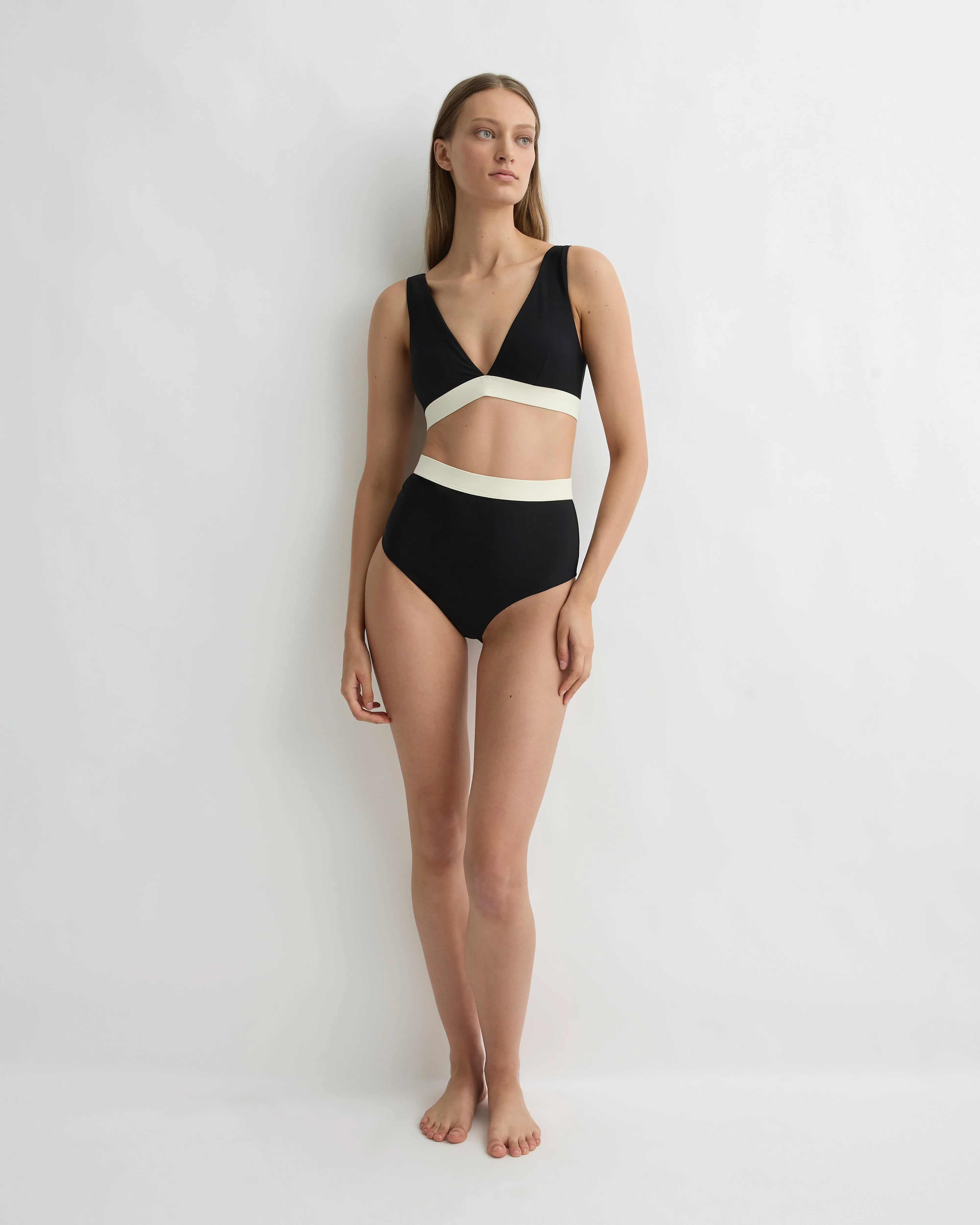 Lya Bikini Top - Black & Pearl (Sculpteur®) sold by Bondi Born
