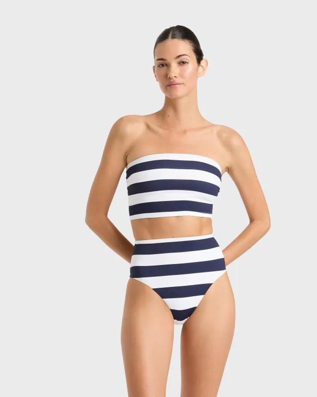 Stella Bikini Top - Navy & White Stripe (Embodeeā¢) sold by Bondi Born