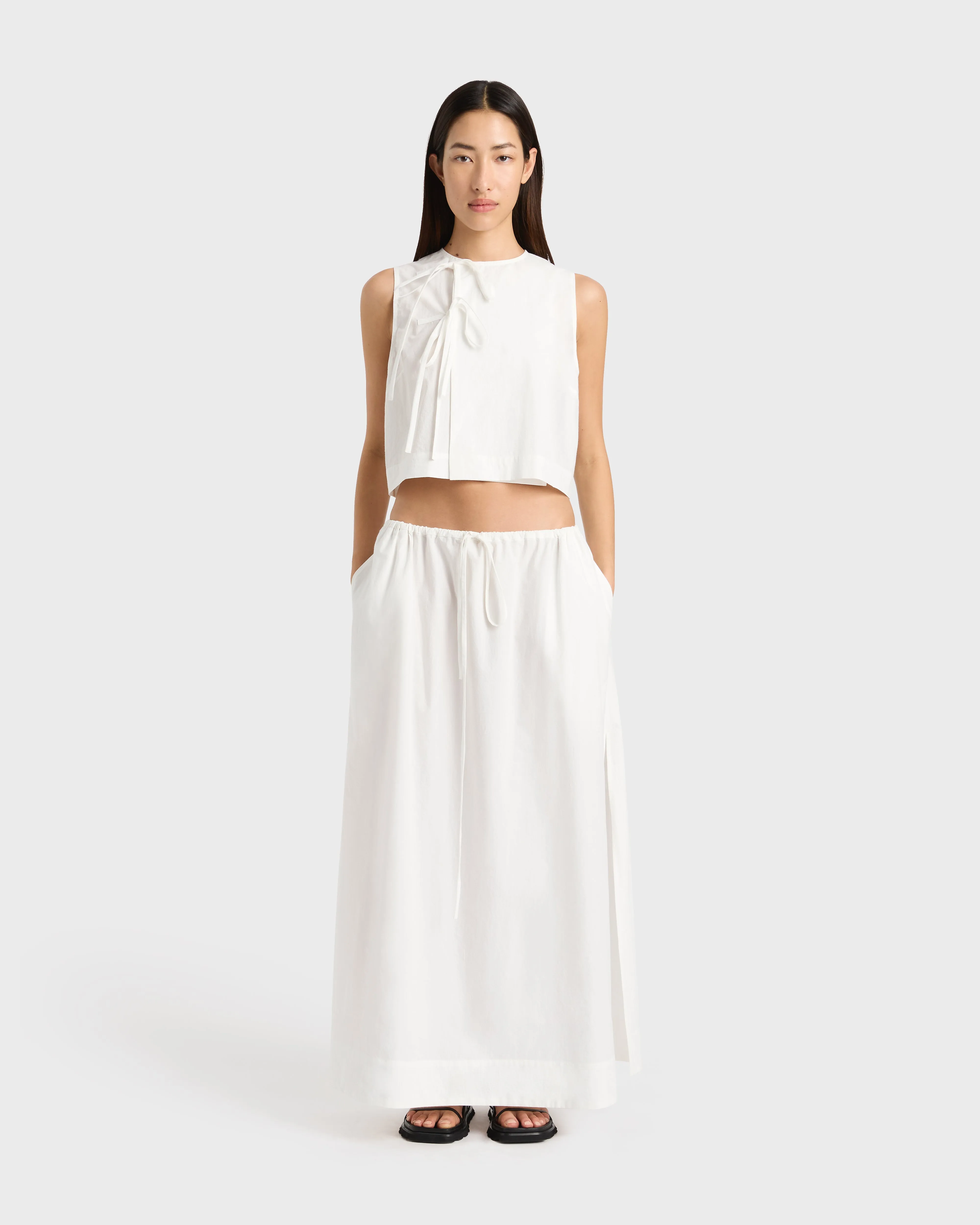 Kyoto Tie-Front Top - White sold by Bondi Born