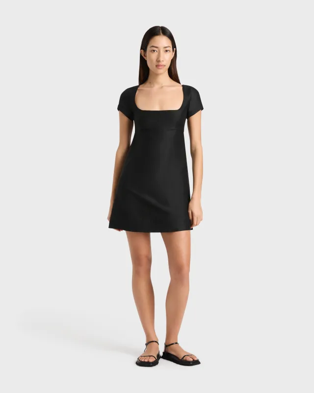 Bormio Round Neck Mini Dress - Black sold by Bondi Born