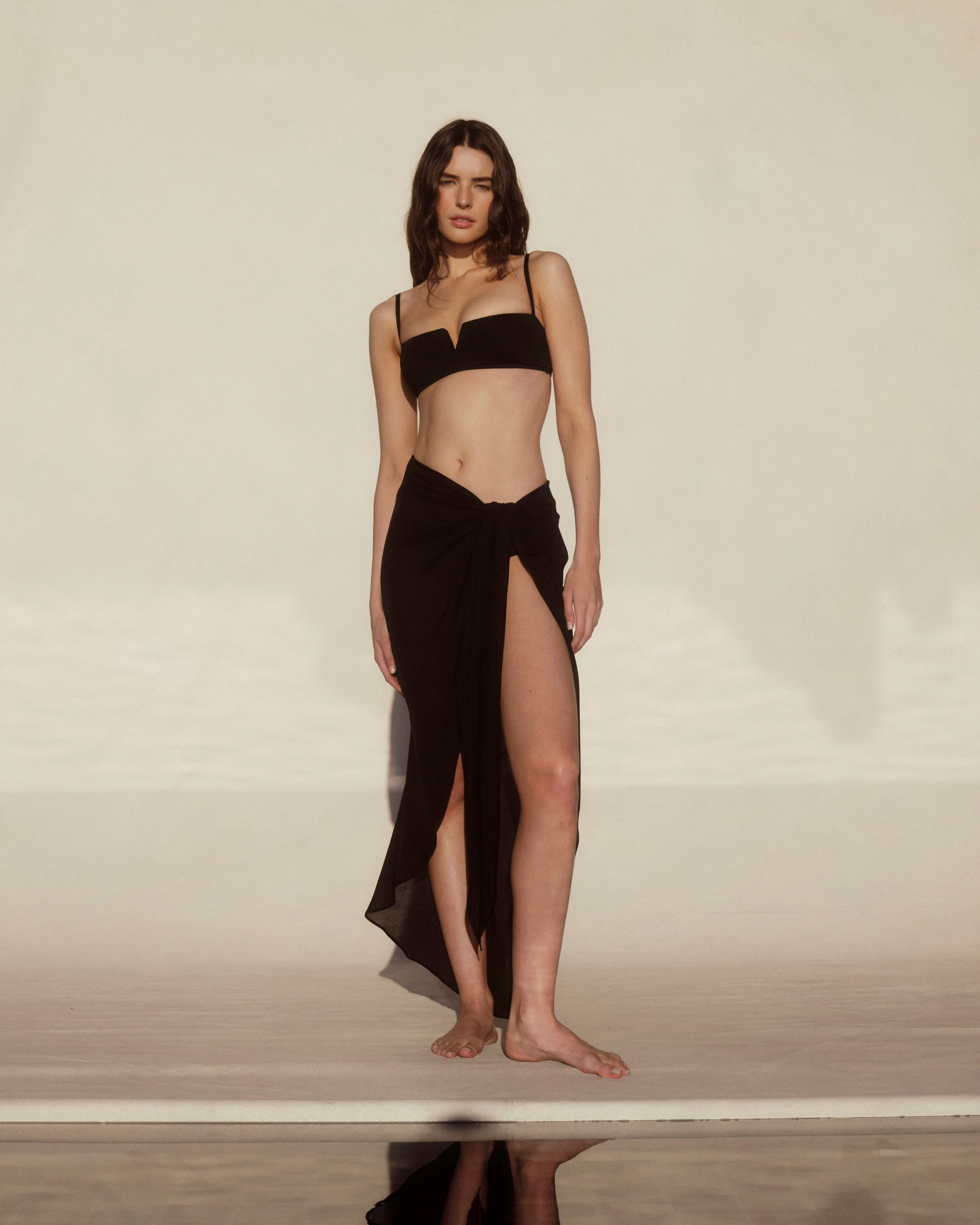 Cremona Tie-Front Sarong - Black sold by Bondi Born product image thumbnail 2