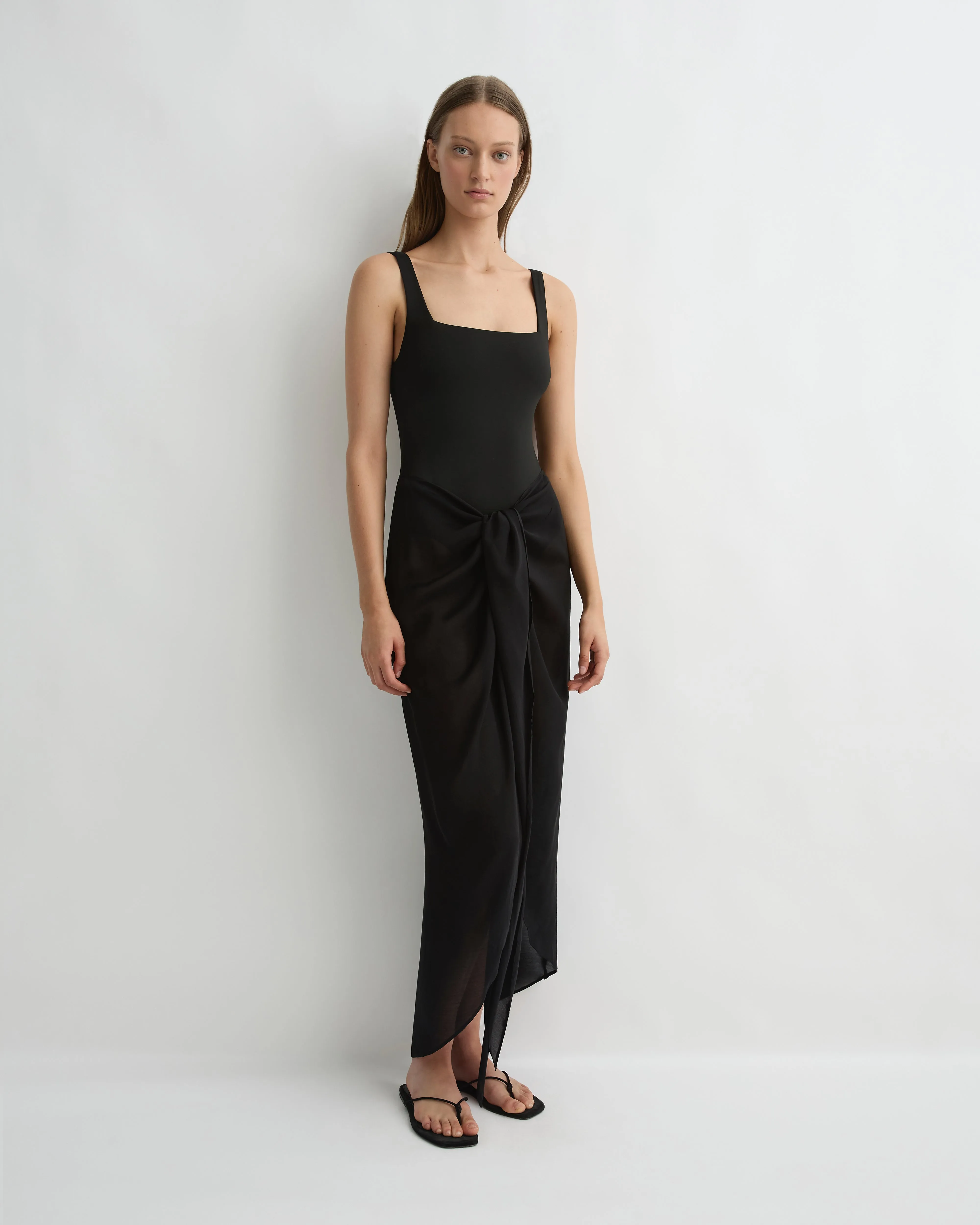 Cremona Tie-Front Sarong - Black sold by Bondi Born product image thumbnail 3