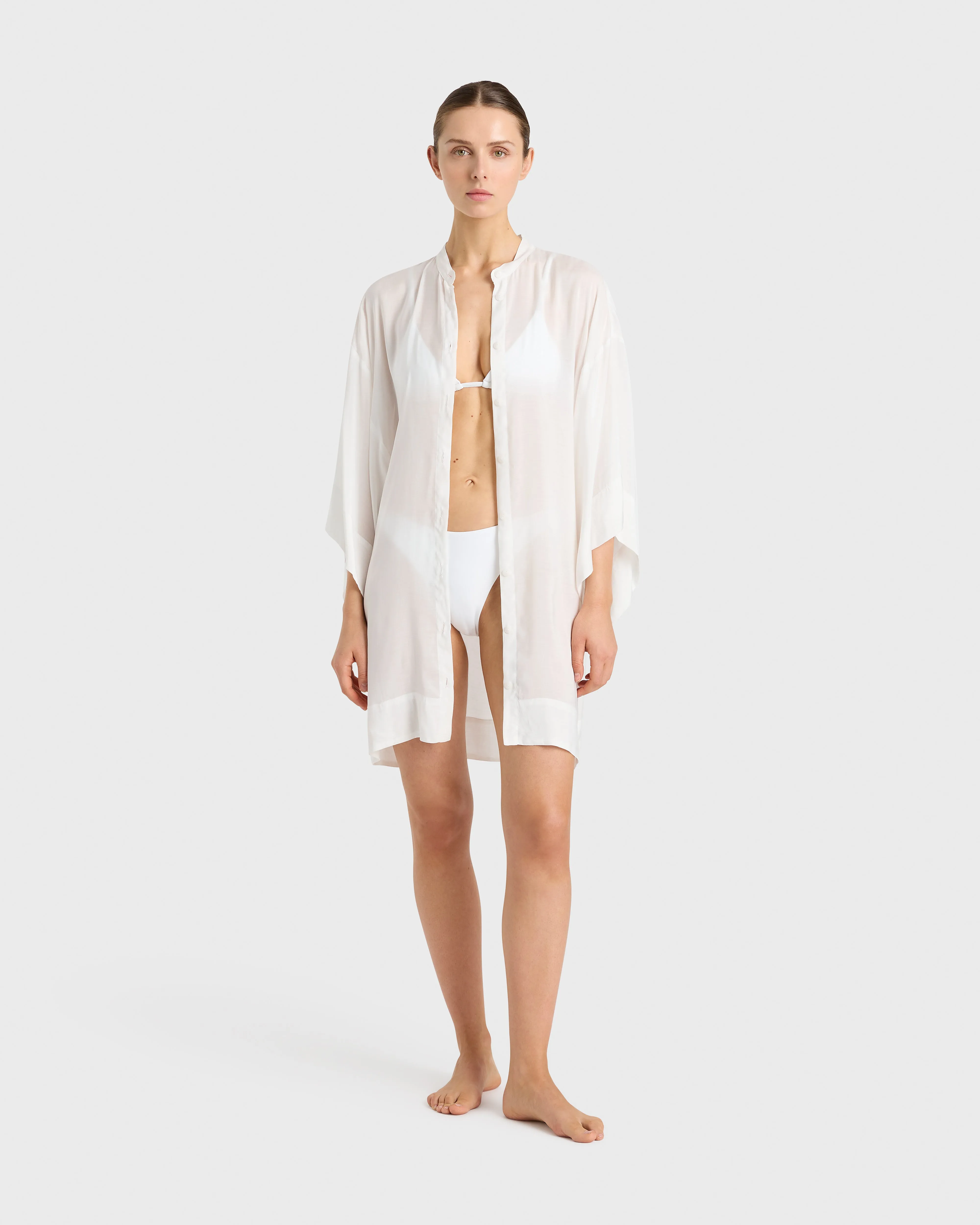 Cremona Mini Kimono Coverup - White sold by Bondi Born