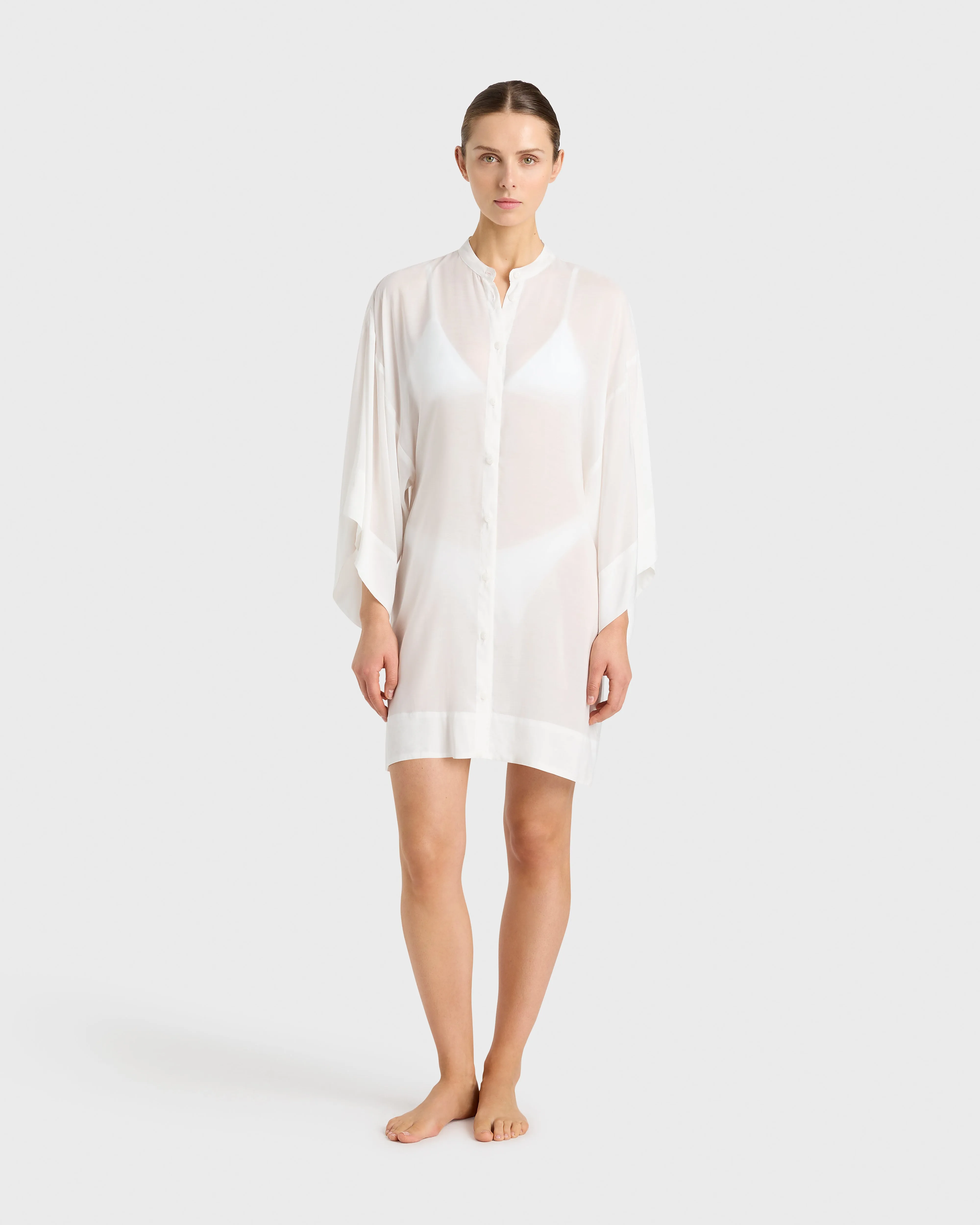 Cremona Mini Kimono Coverup - White sold by Bondi Born product image thumbnail 2