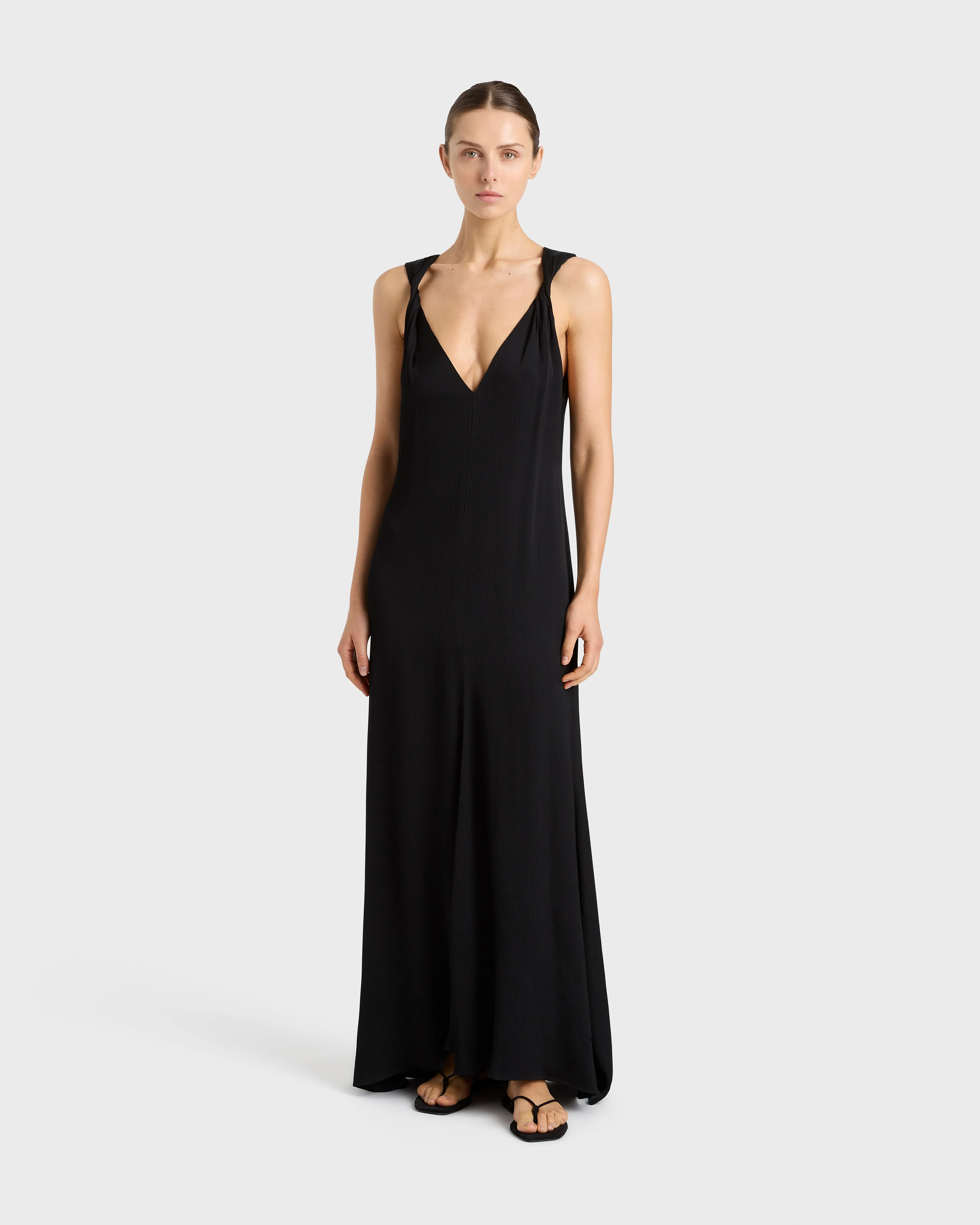 Ardea Twist Shoulder Maxi Dress - Black sold by Bondi Born