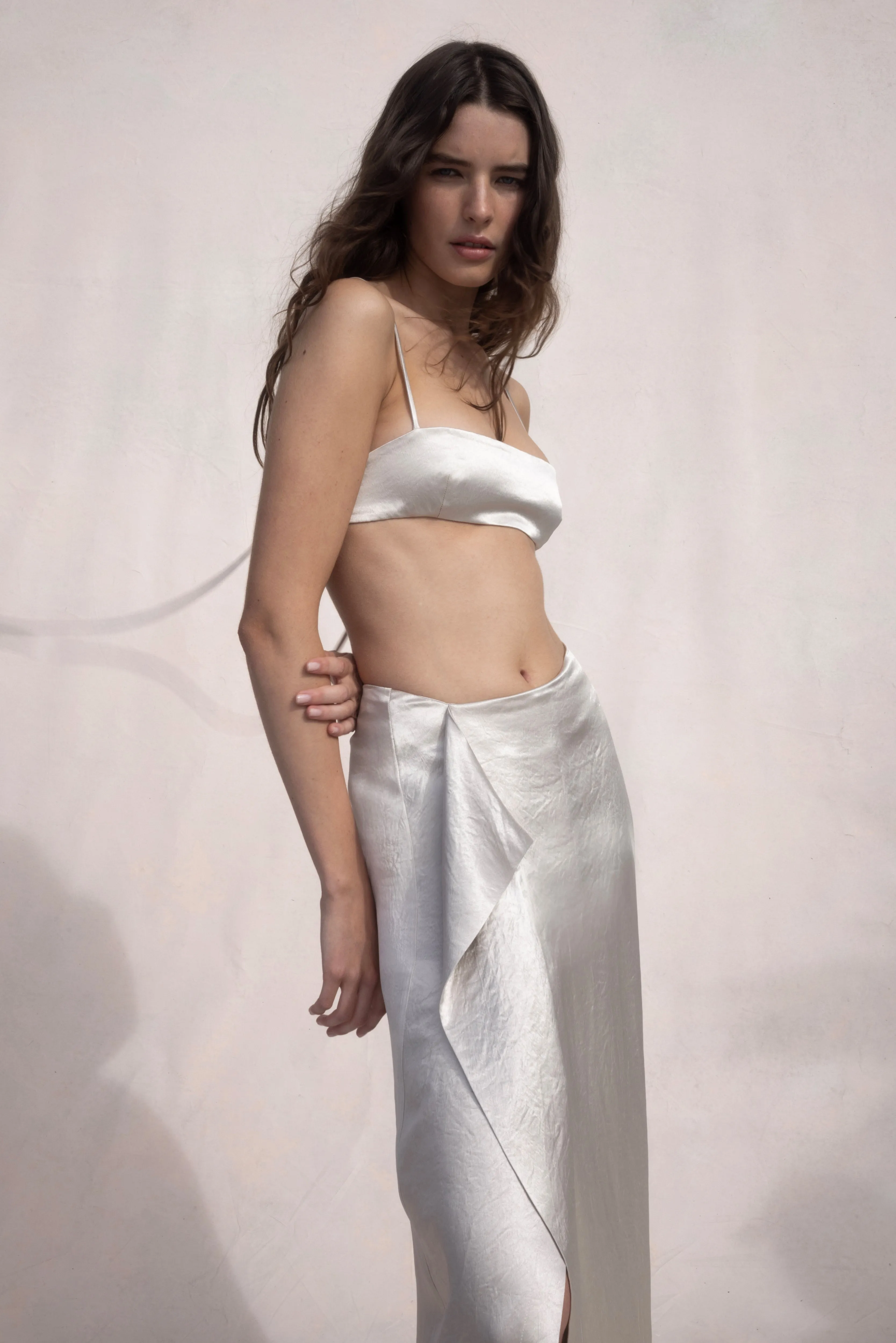 Kobe Satin Slimline Bodice - Silver sold by Bondi Born product image thumbnail 2