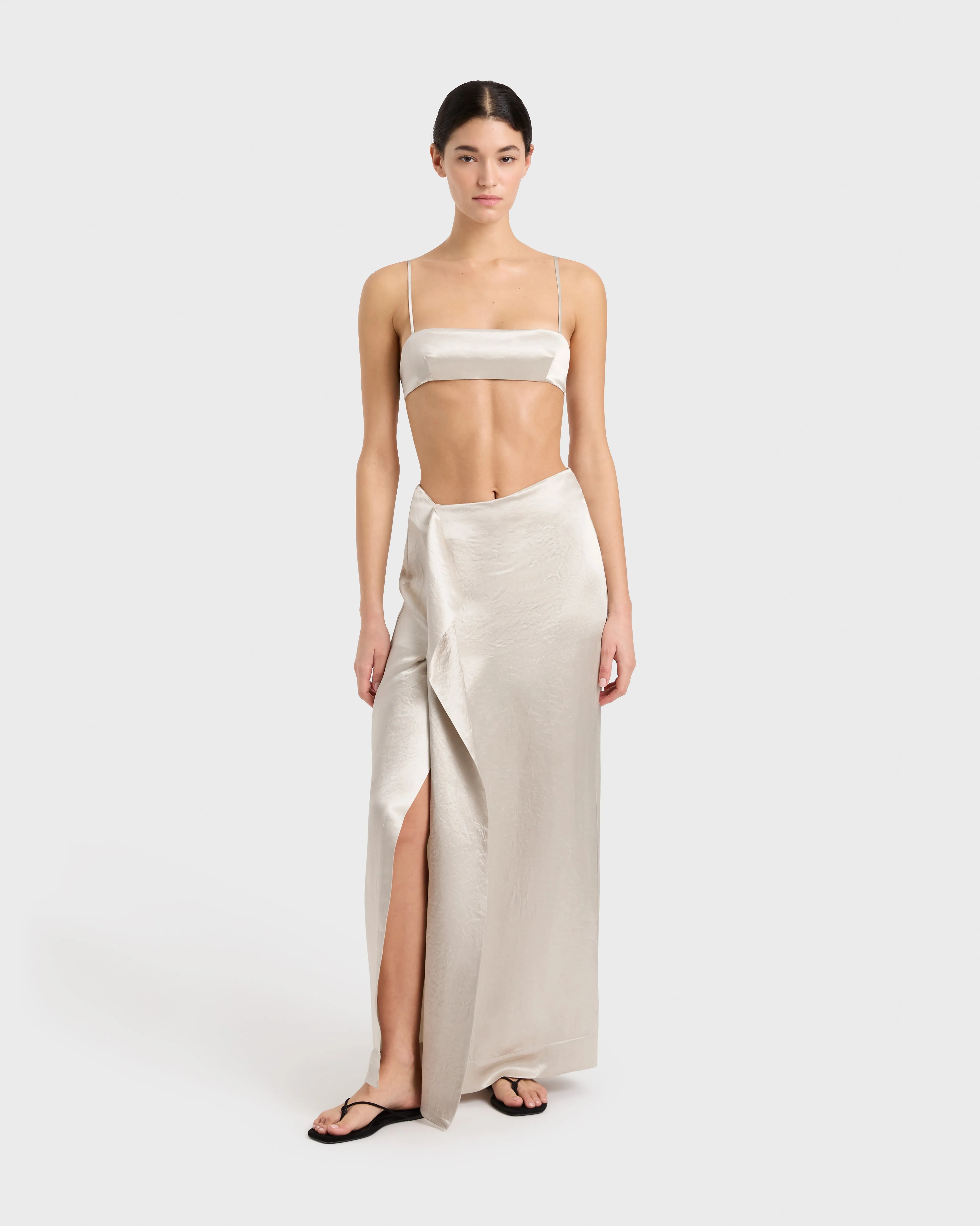 Kobe Satin Slimline Bodice - Silver sold by Bondi Born