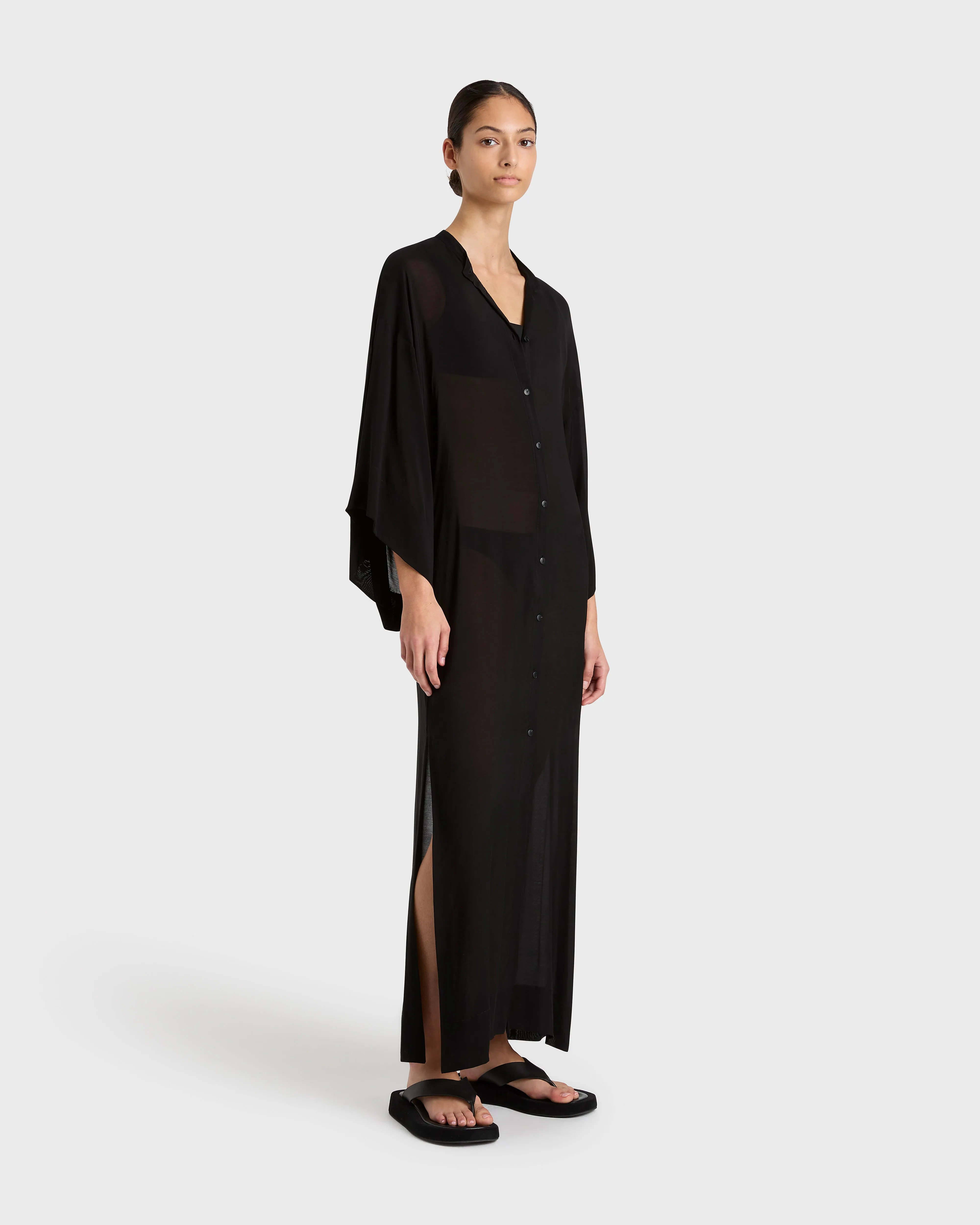 Cremona Kimono Sleeve Coverup - Black sold by Bondi Born product image thumbnail 3