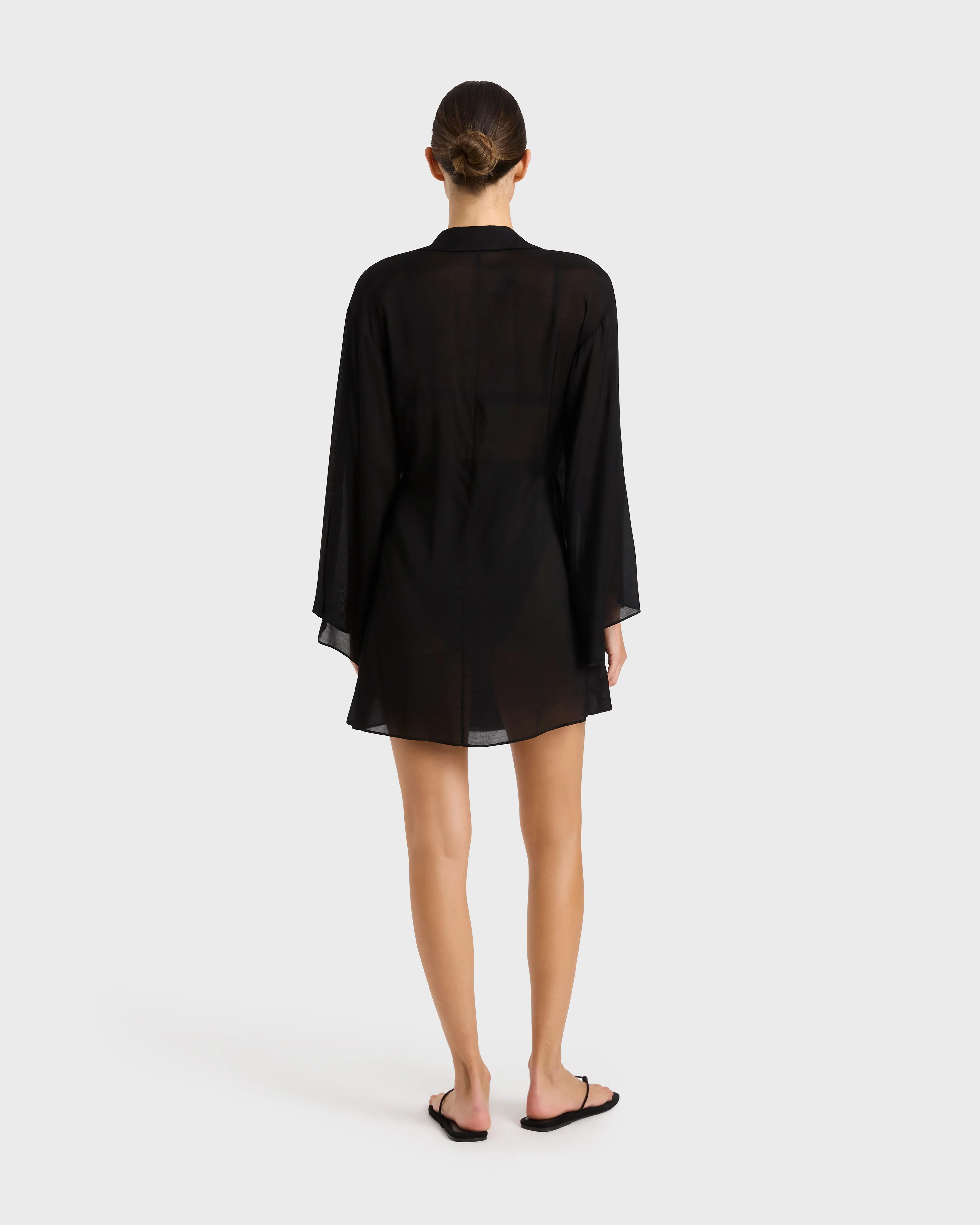 Cremona Wrap Mini Coverup - Black sold by Bondi Born product image thumbnail 2