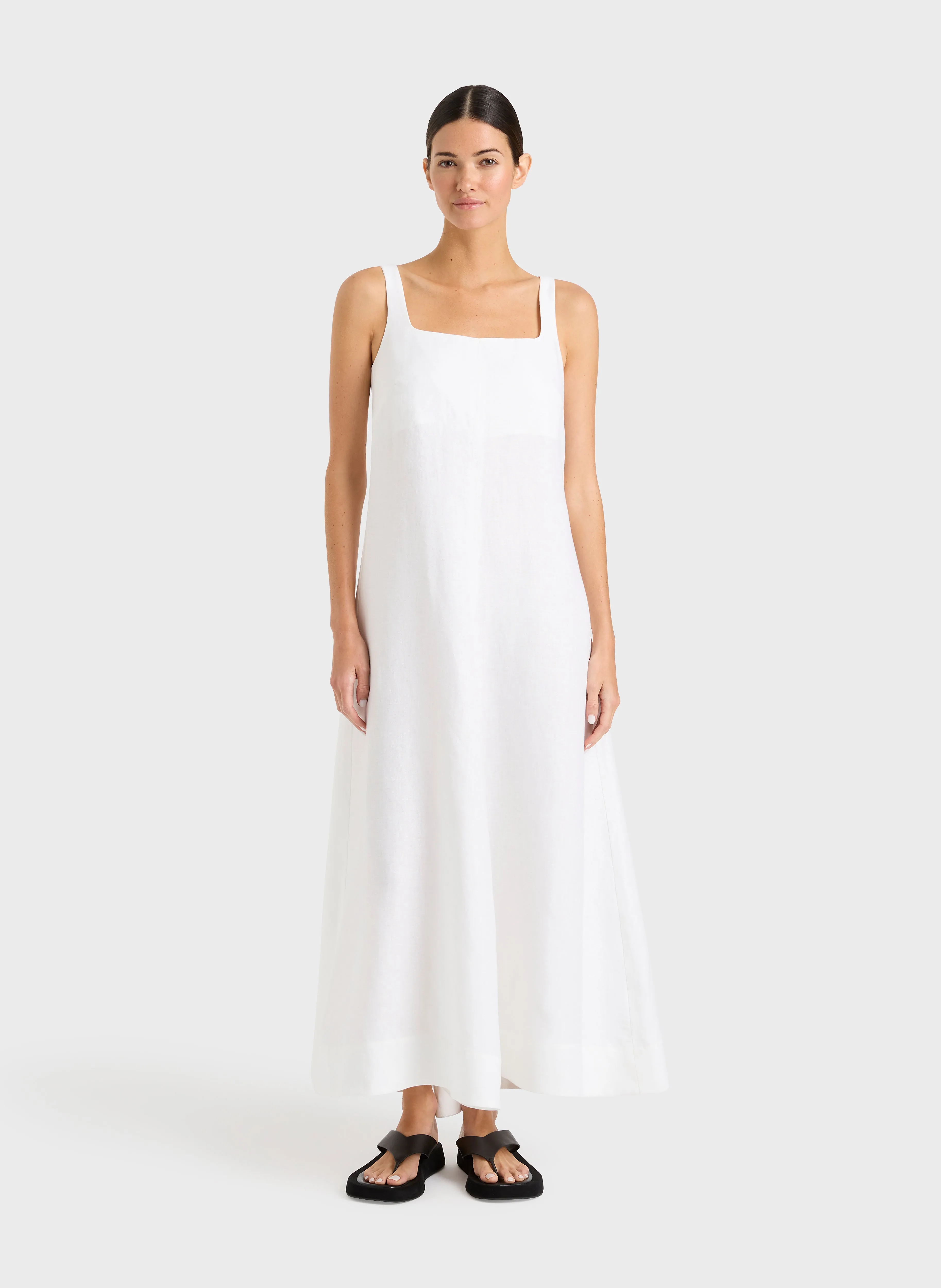 Delphi Flared Maxi Dress - White sold by Bondi Born