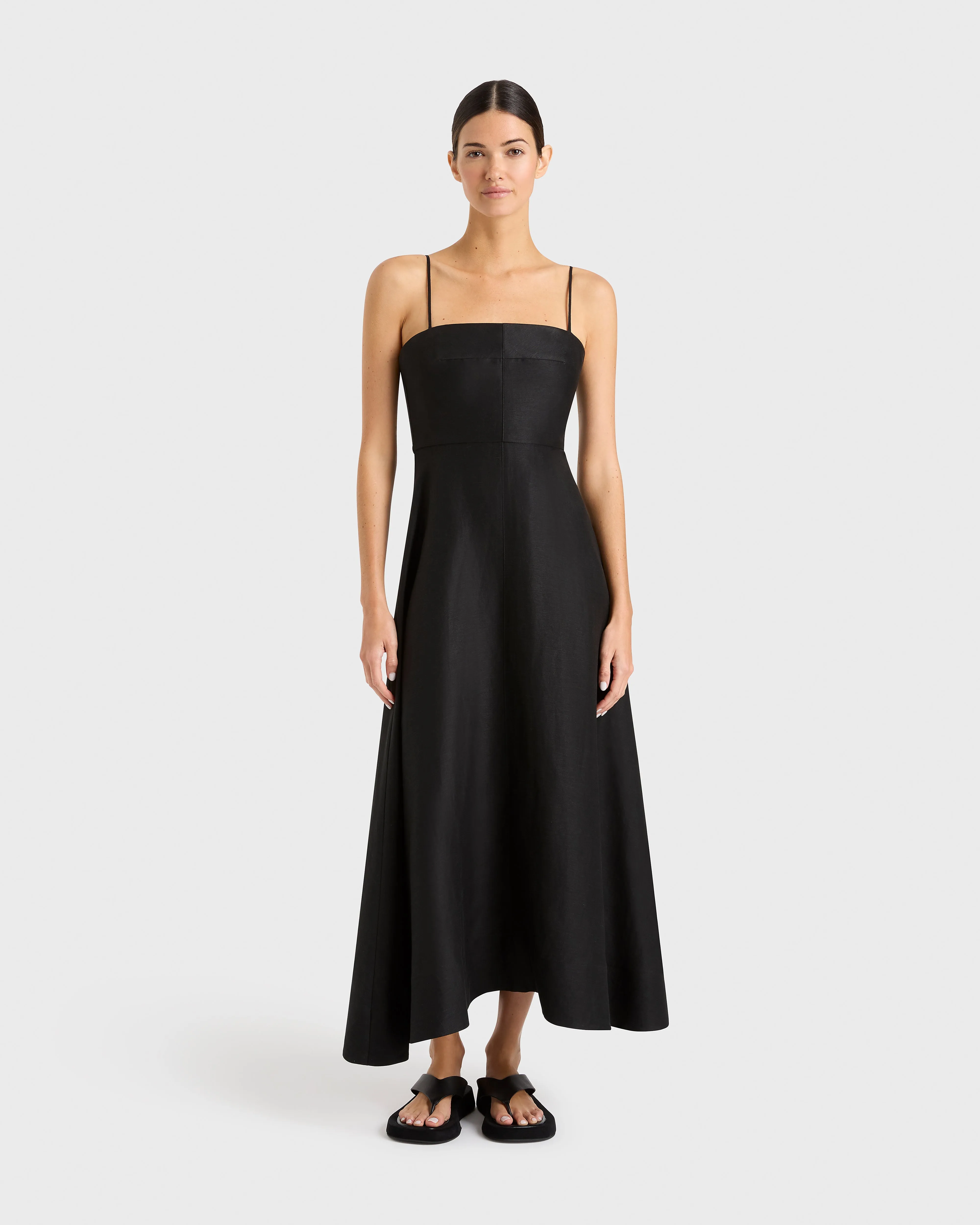 Bormio Flared Maxi Dress - Black sold by Bondi Born