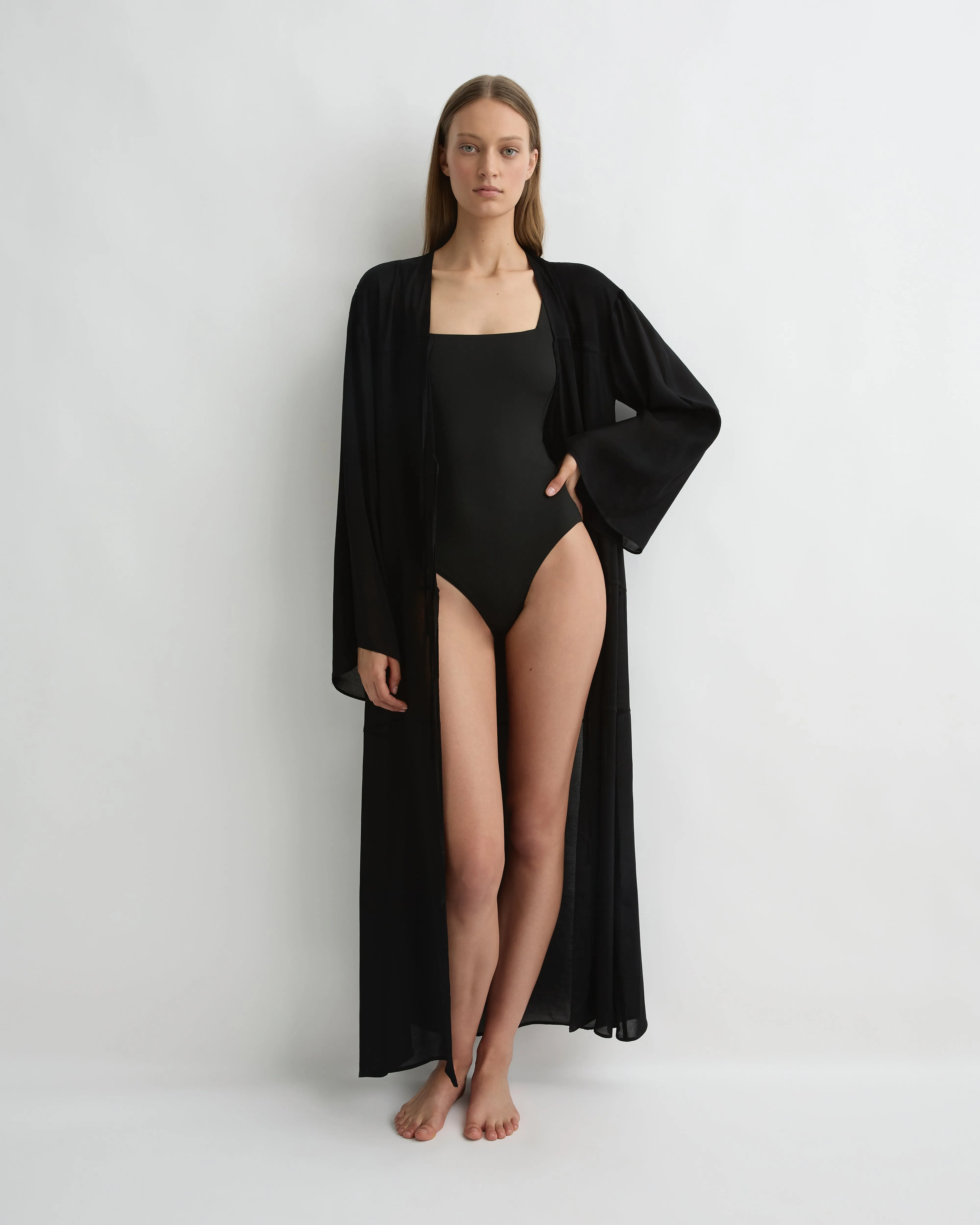 Cremona Tie-Front Maxi Coverup - Black sold by Bondi Born product image thumbnail 2