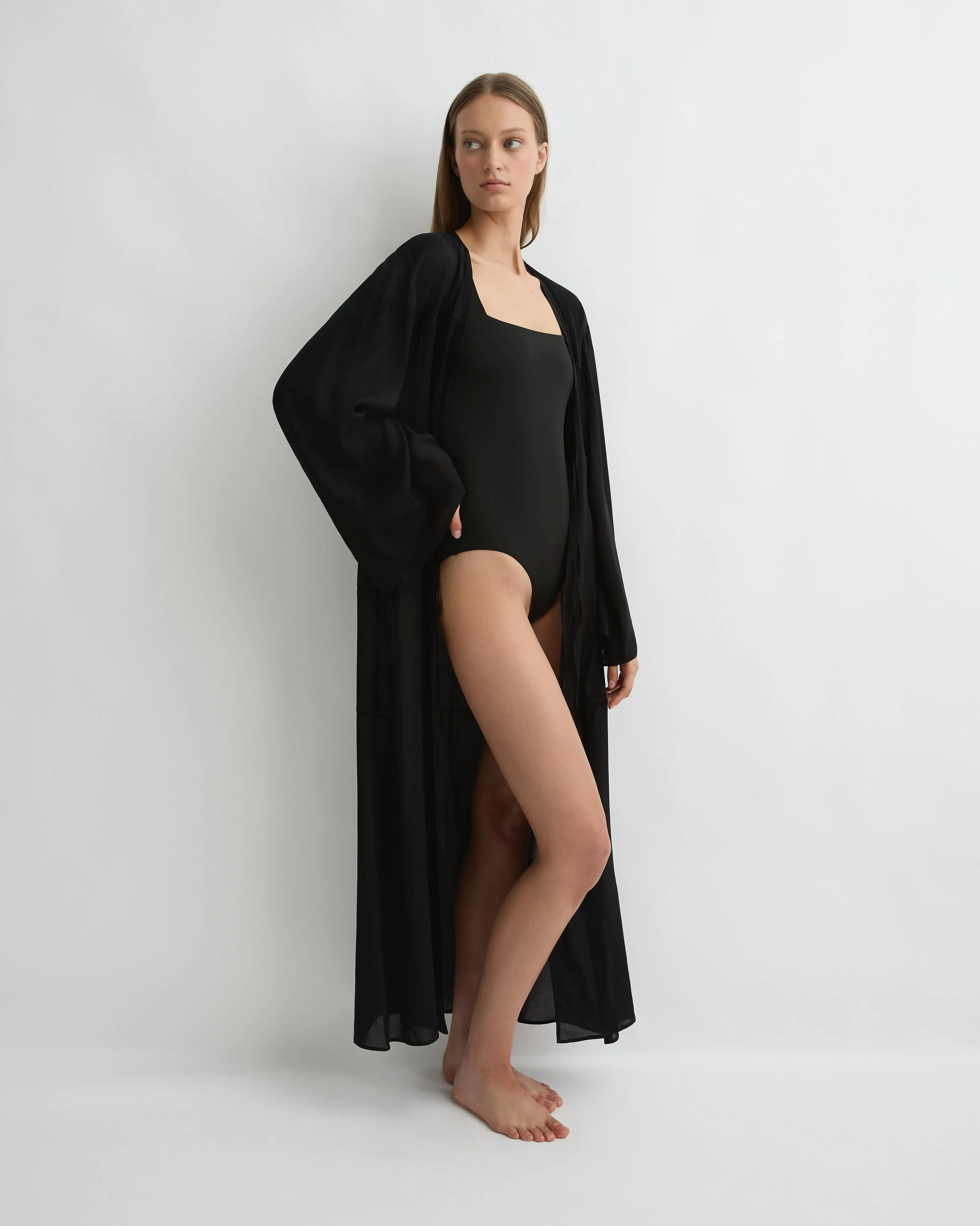 Cremona Tie-Front Maxi Coverup - Black sold by Bondi Born product image thumbnail 3