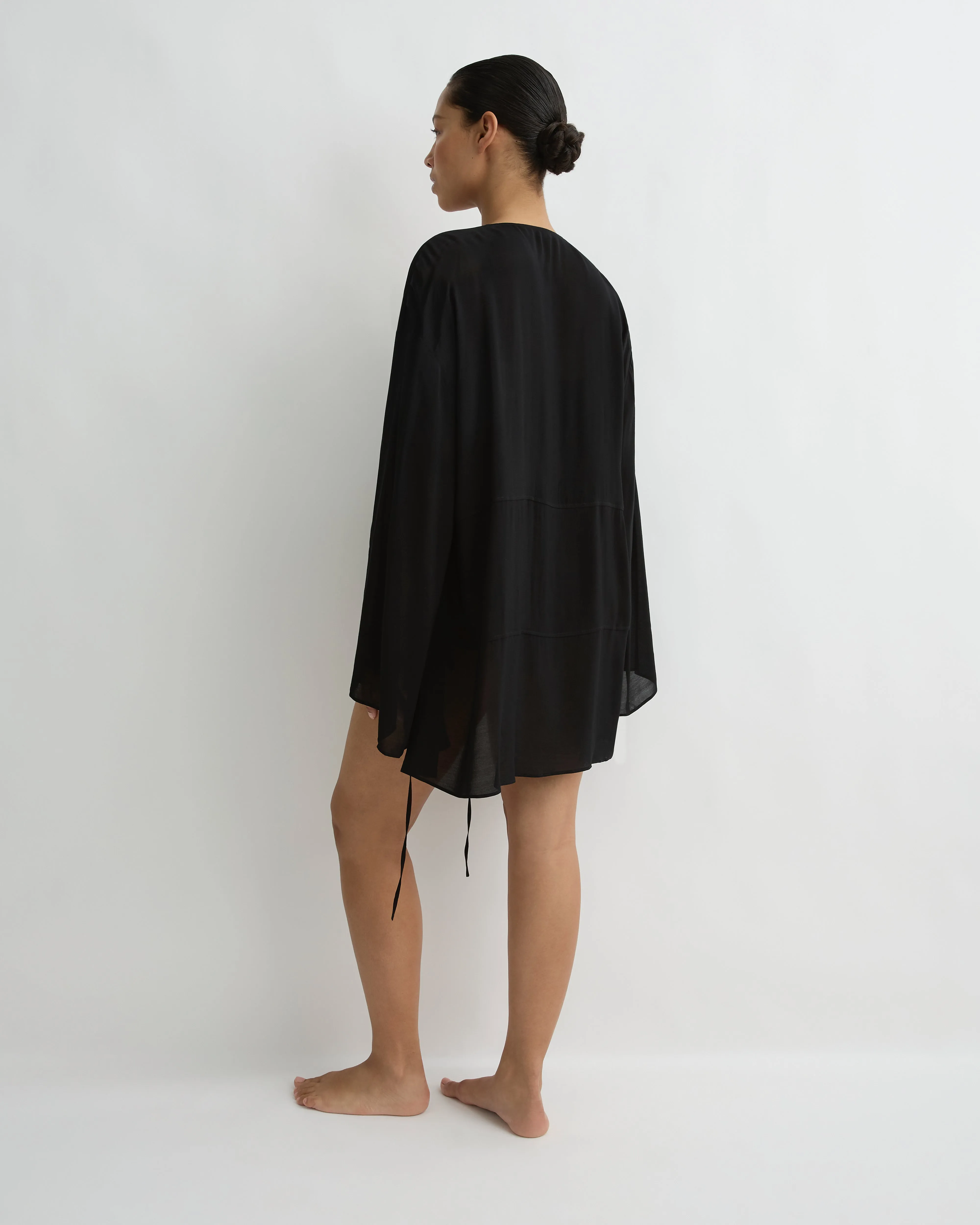 Cremona Tie-Front Mini Coverup - Black sold by Bondi Born product image thumbnail 3