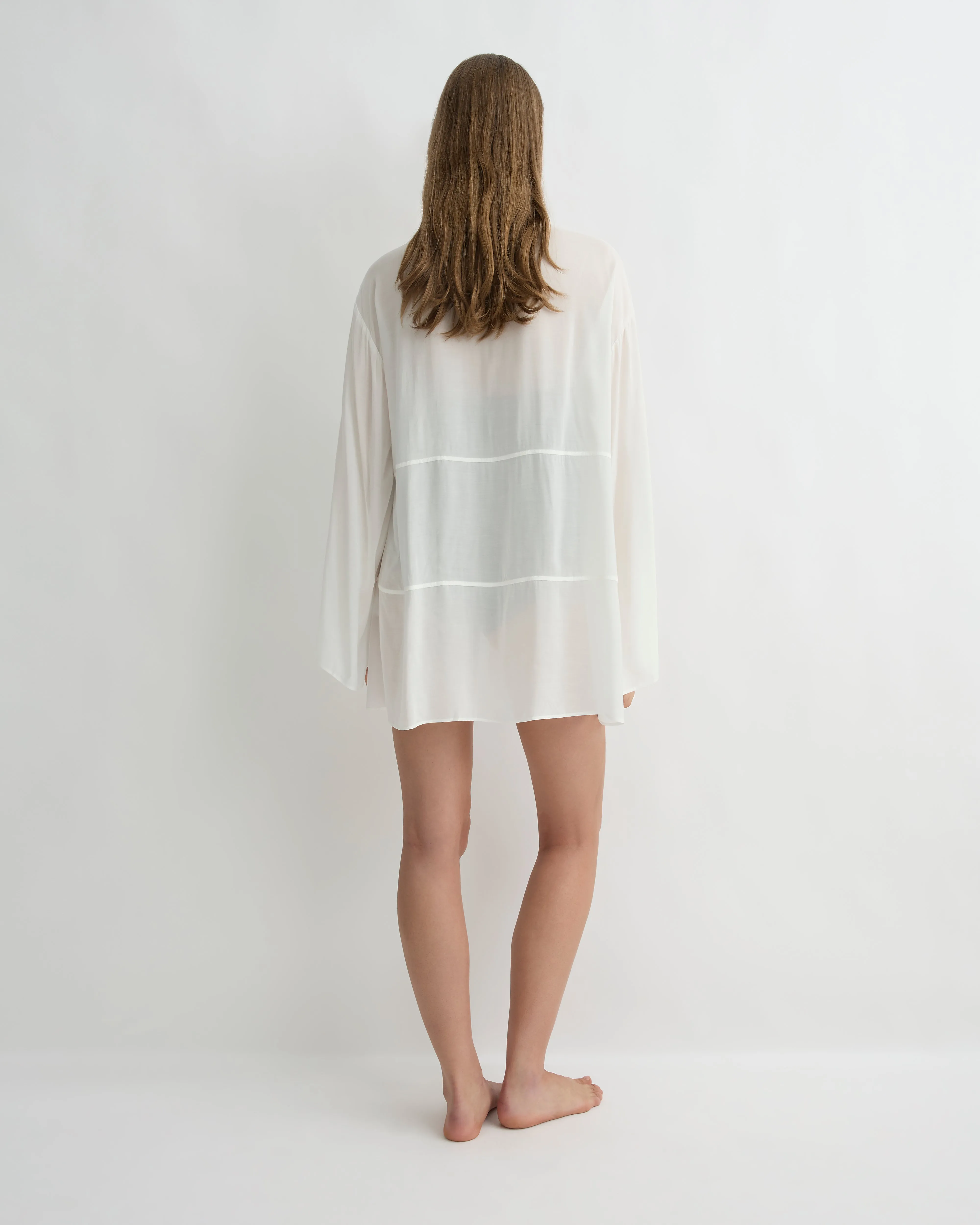 Cremona Tie-Front Mini Coverup - White sold by Bondi Born product image thumbnail 4