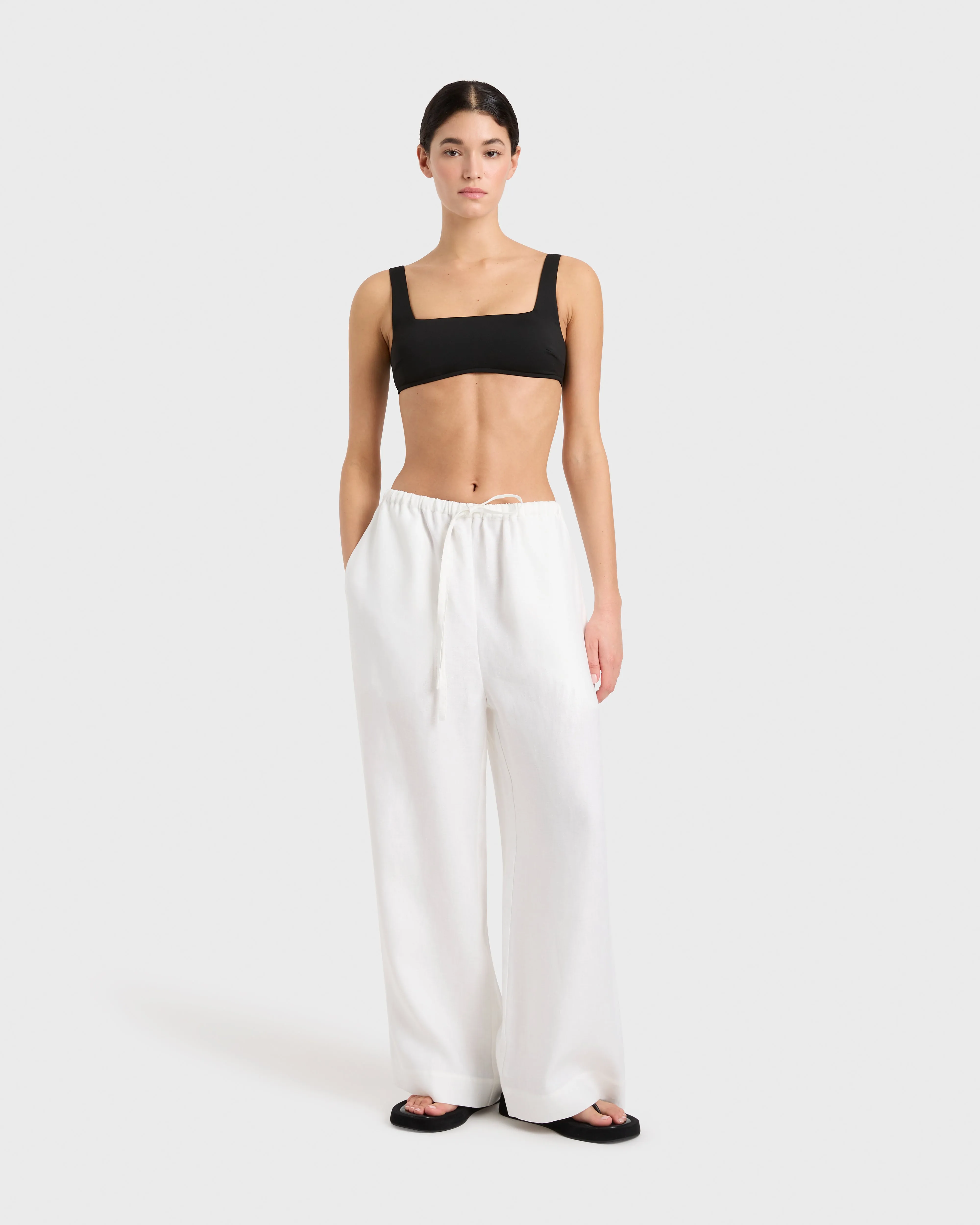Delphi Drawstring Pant - White sold by Bondi Born