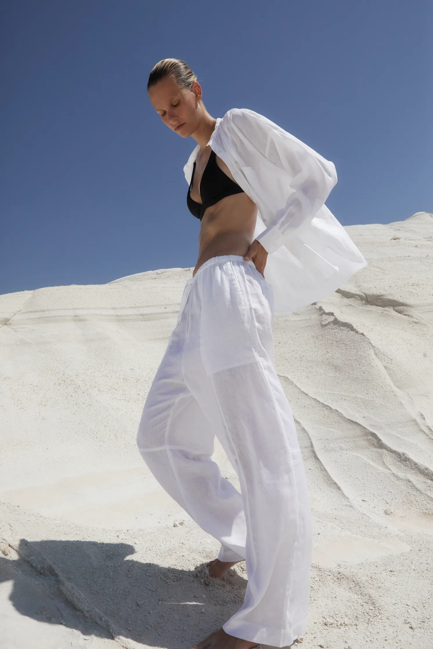Leiden Long Sleeve Shirt - White sold by Bondi Born product image thumbnail 2