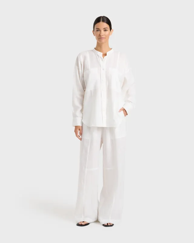 Leiden Long Sleeve Shirt - White made by Bondi Born