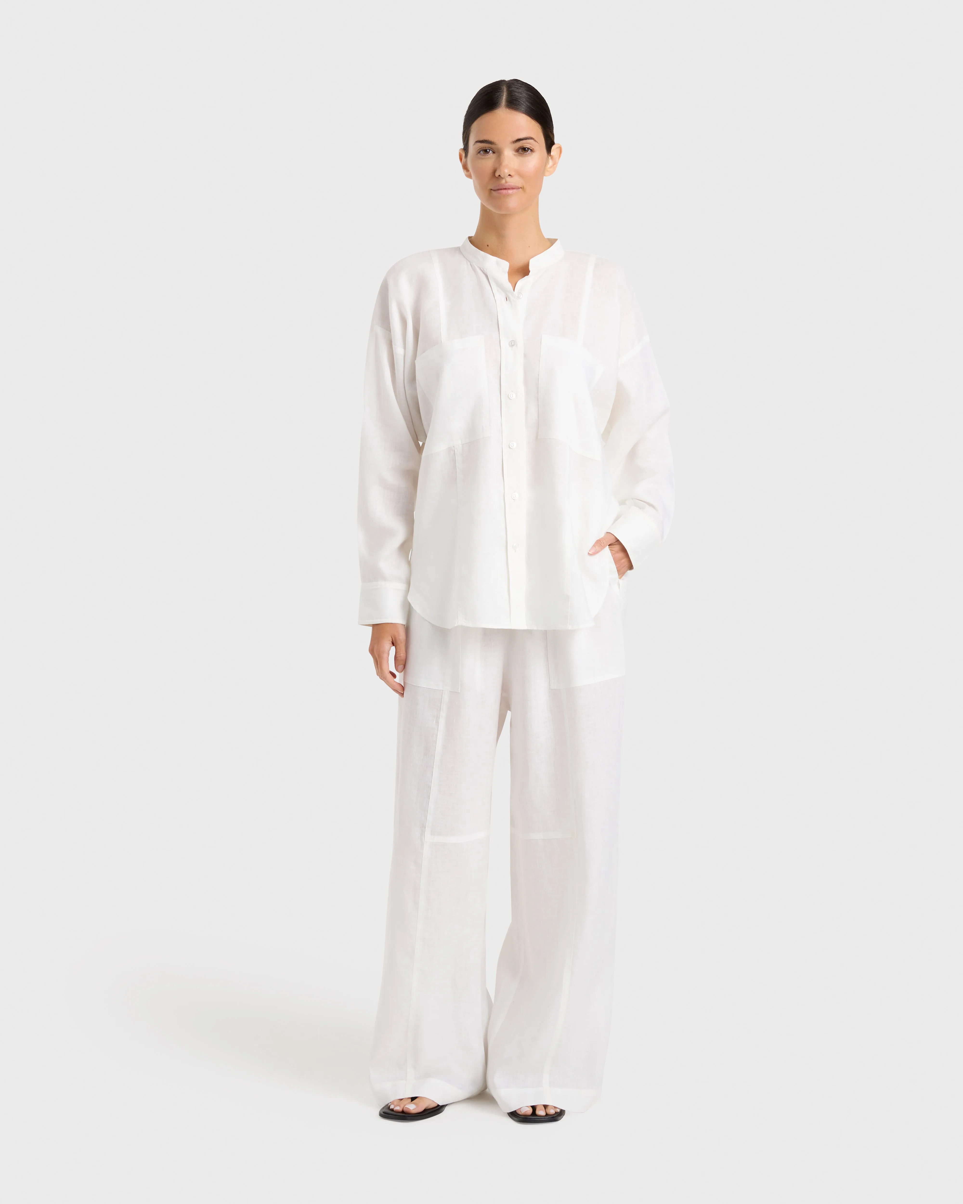 Leiden Long Sleeve Shirt - White sold by Bondi Born