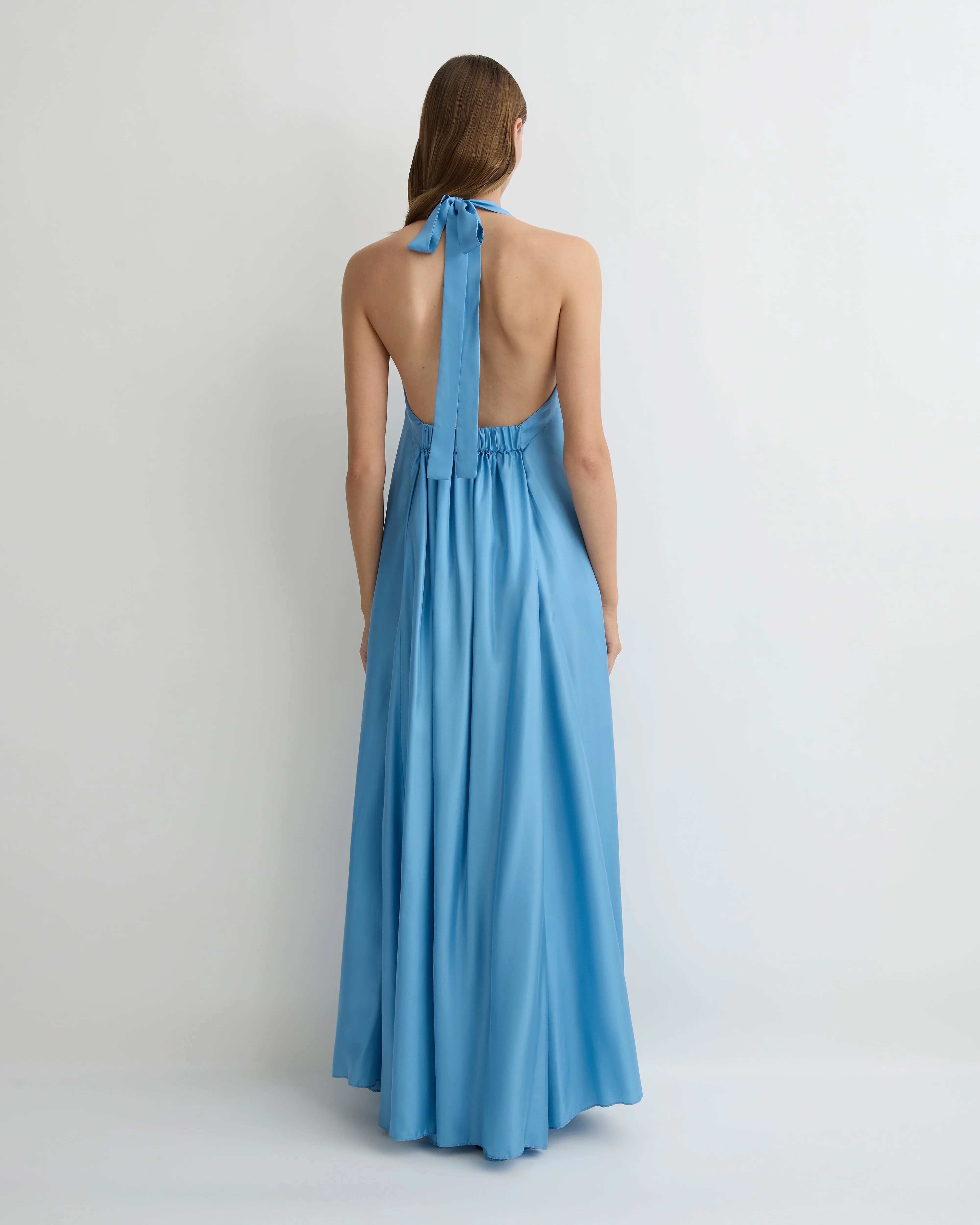 Marfa Silk Halter Maxi Dress - Dusk sold by Bondi Born product image thumbnail 2