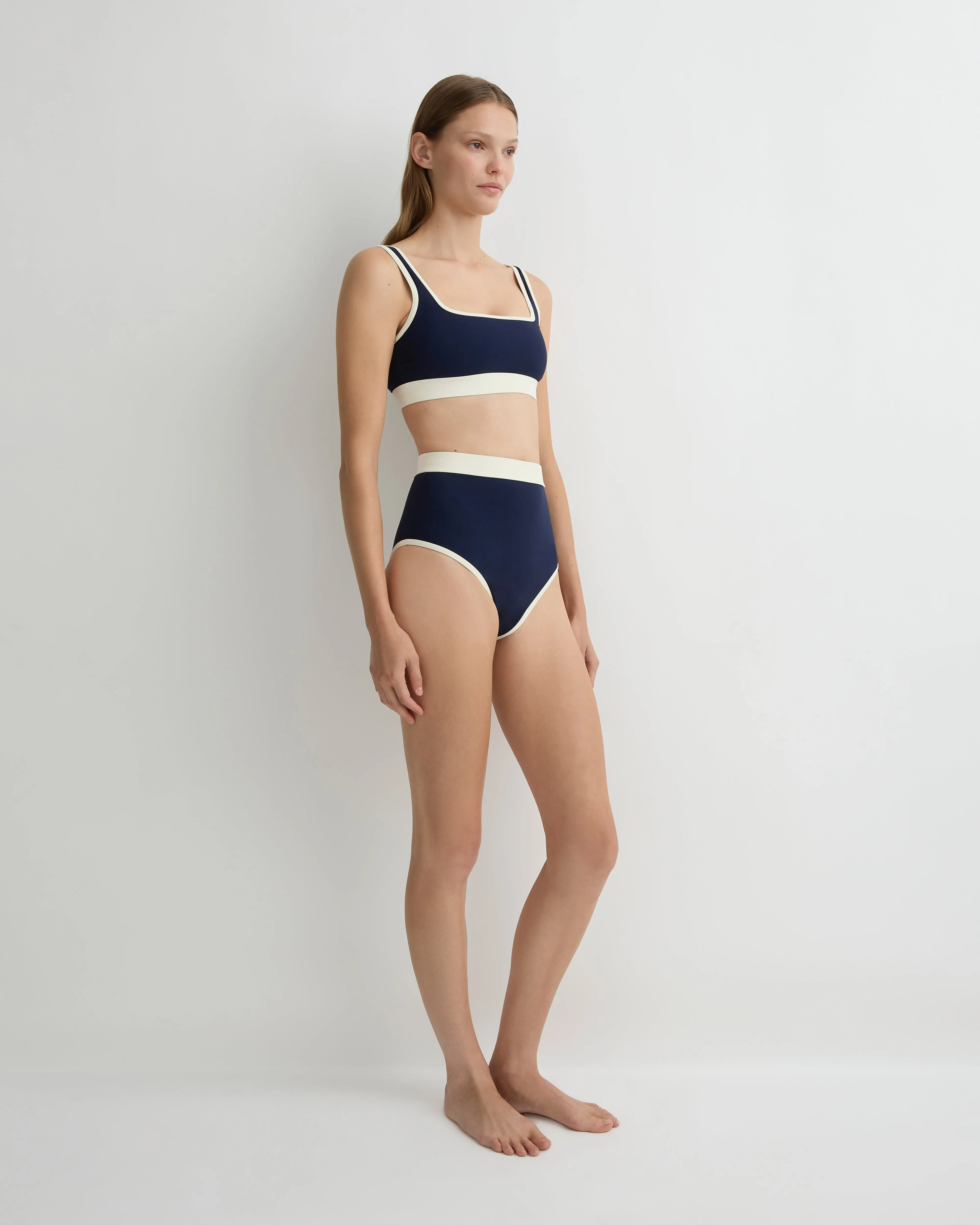 Hayden Bikini Top - Navy & Pearl (Sculpteur®) sold by Bondi Born product image thumbnail 2