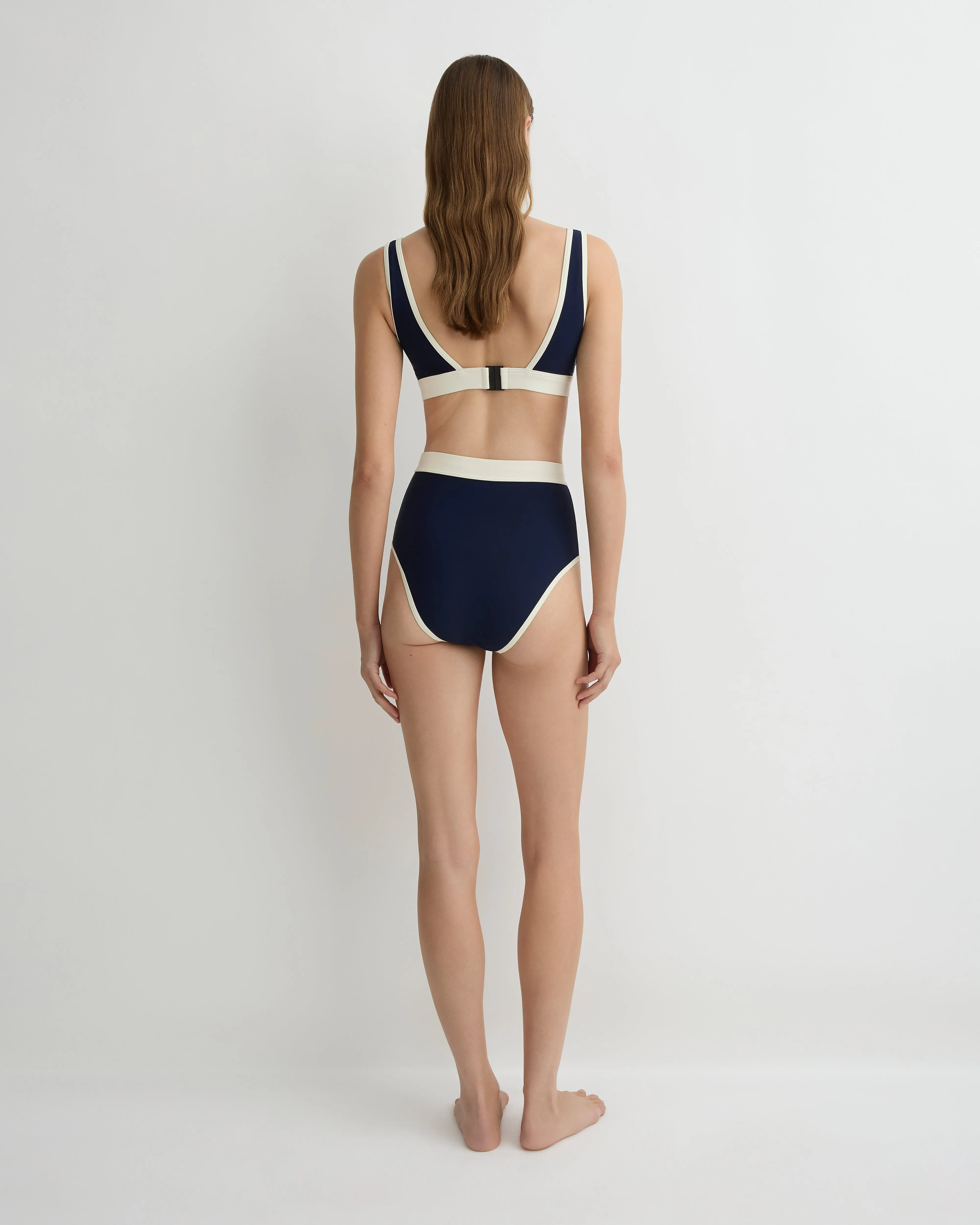 Jayde Bikini Bottom - Navy & Pearl (Sculpteur®) sold by Bondi Born product image thumbnail 3