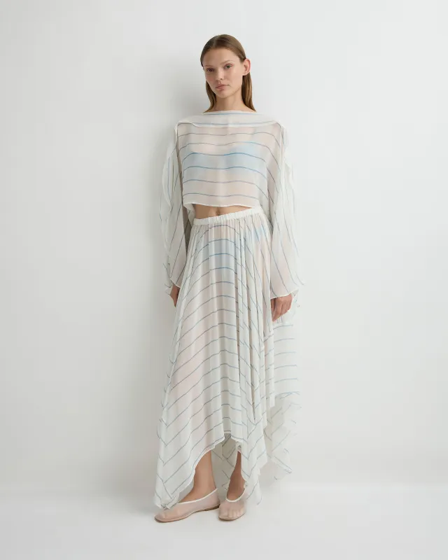 Capri Silk Square Skirt - Smoke Stripe sold by Bondi Born