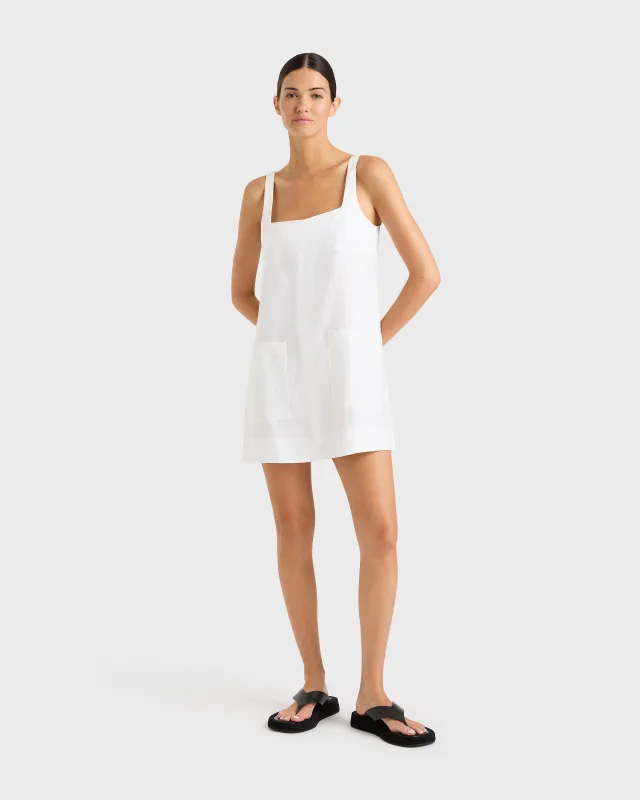 Delphi A-line Mini Dress - White sold by Bondi Born
