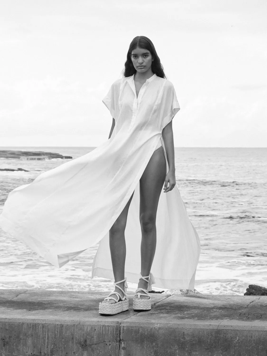 Leiden Caftan Dress - White sold by Bondi Born product image thumbnail 2