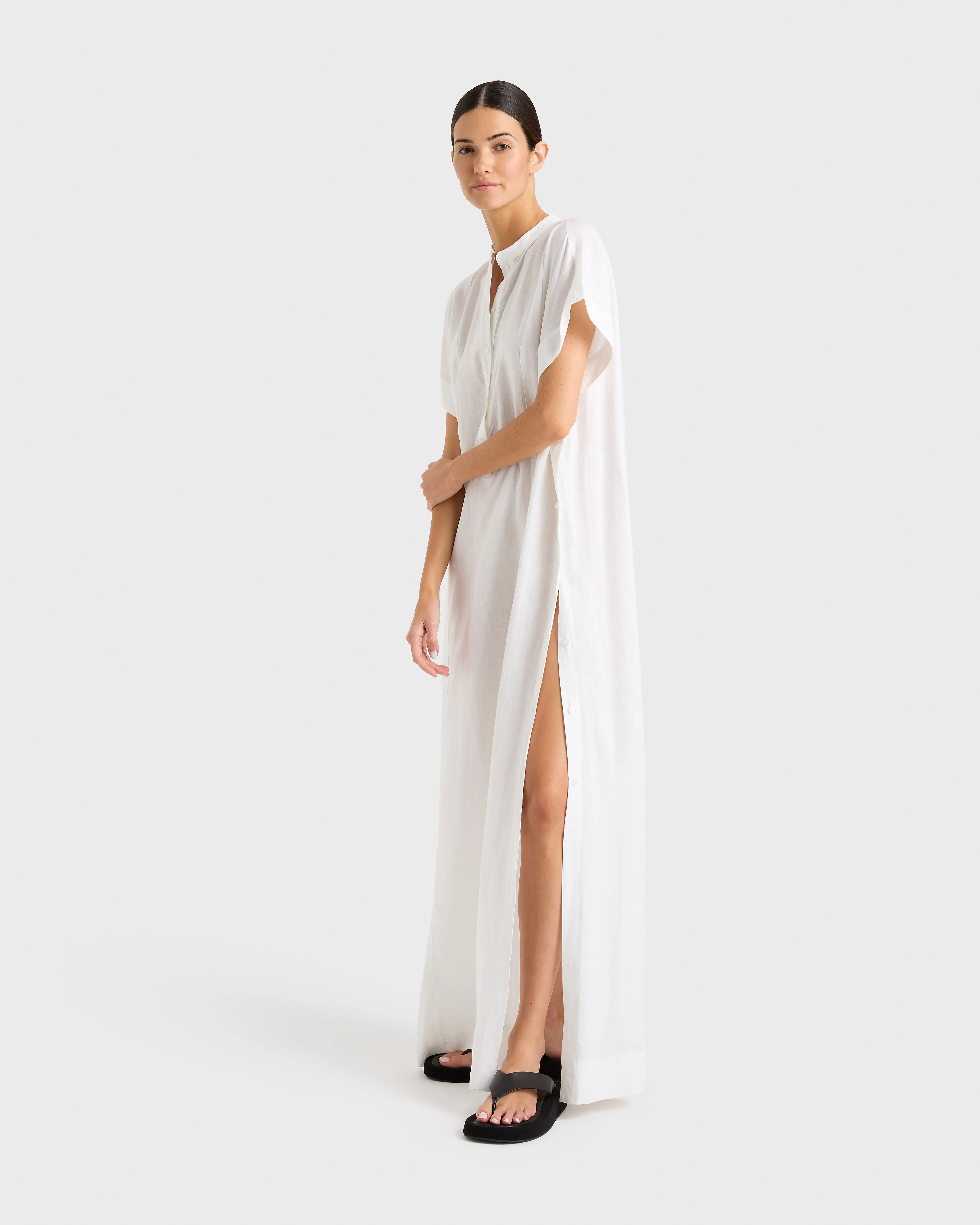 Leiden Caftan Dress - White sold by Bondi Born product image thumbnail 4