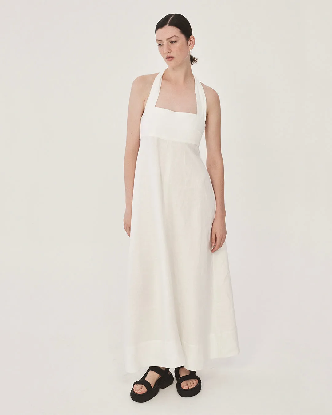 Delphi Halter Maxi Dress - White sold by Bondi Born product image thumbnail 2