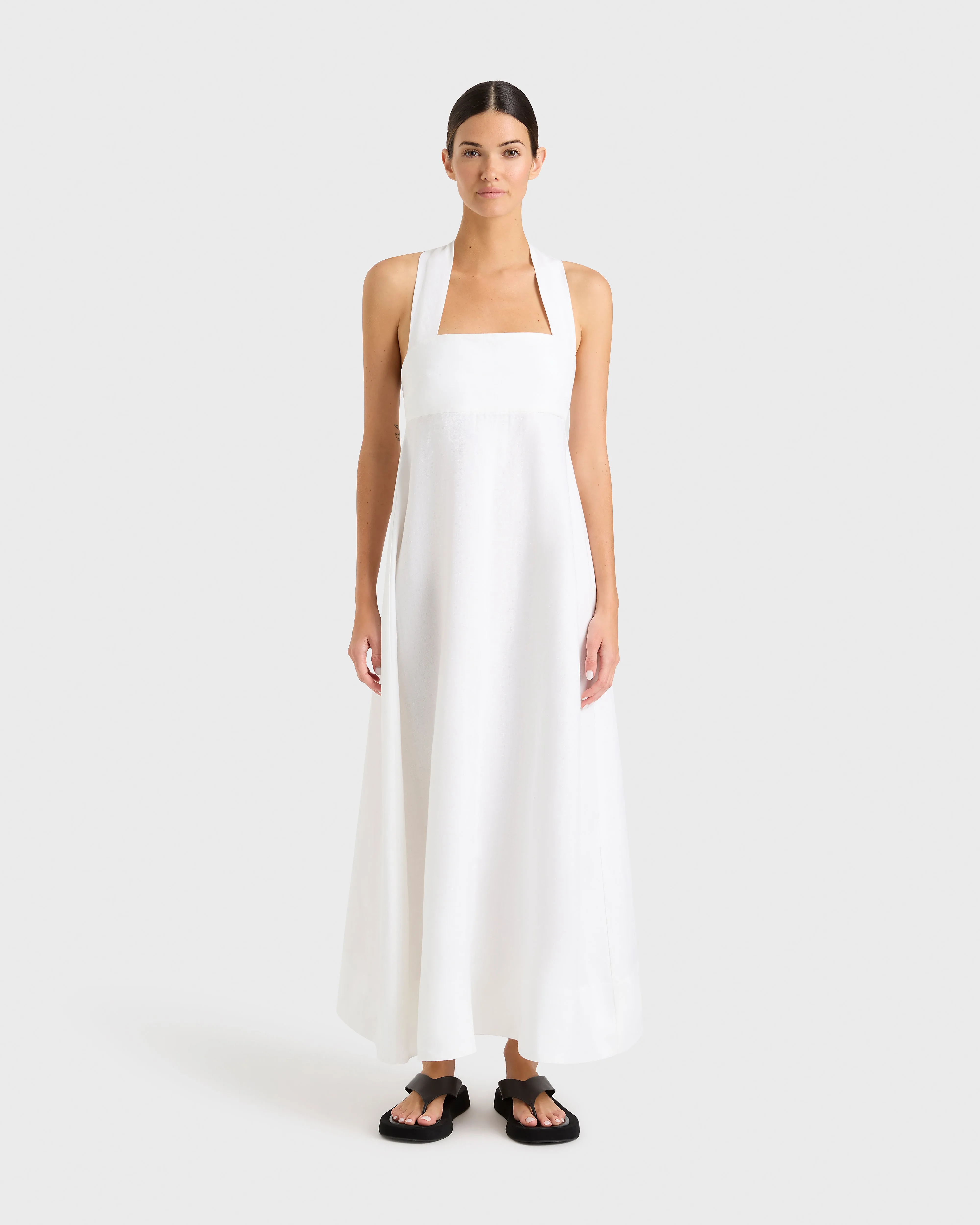 Delphi Halter Maxi Dress - White sold by Bondi Born