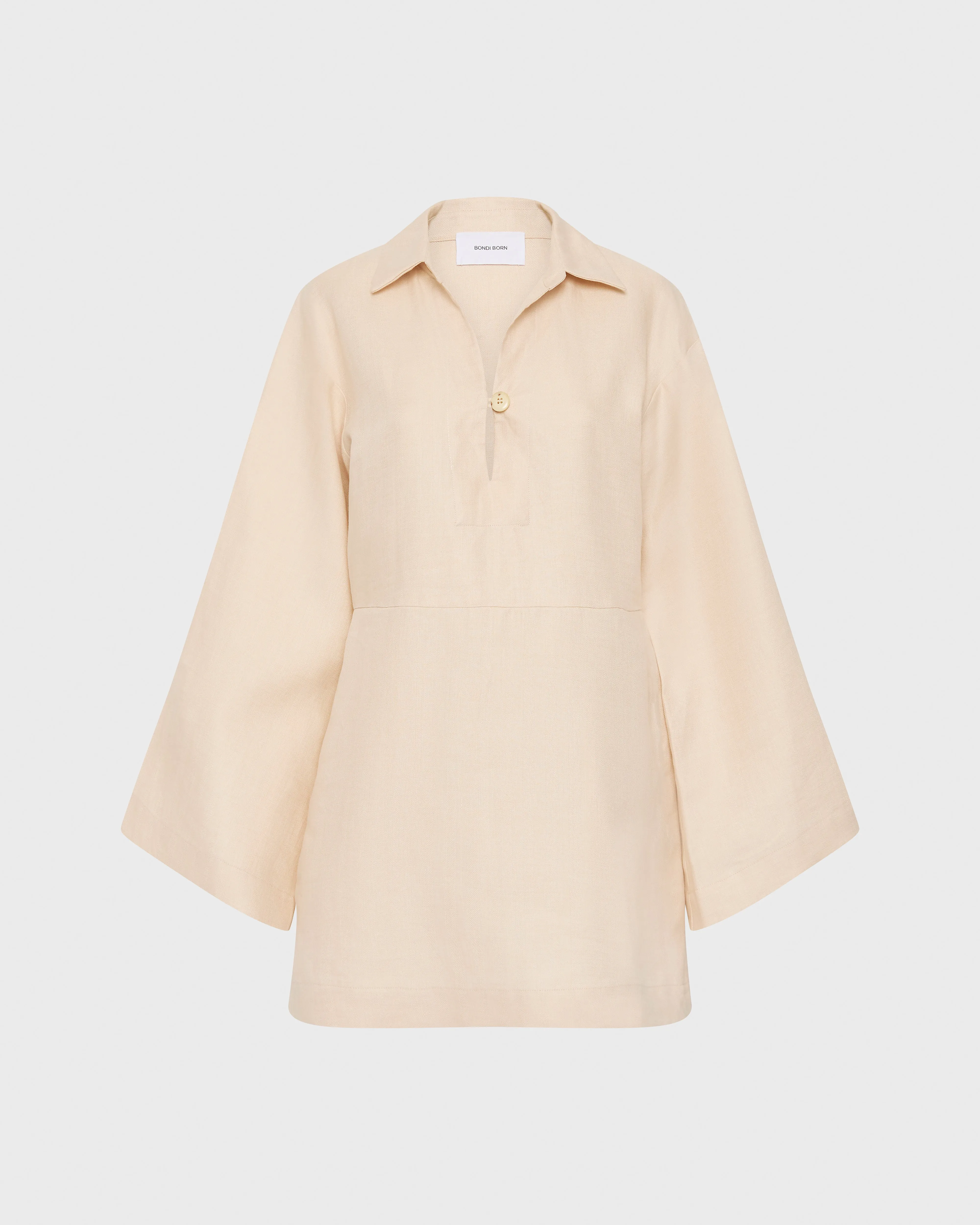 Delphi Organic Linen Relaxed Sleeve Dress - Sand sold by Bondi Born product image thumbnail 5