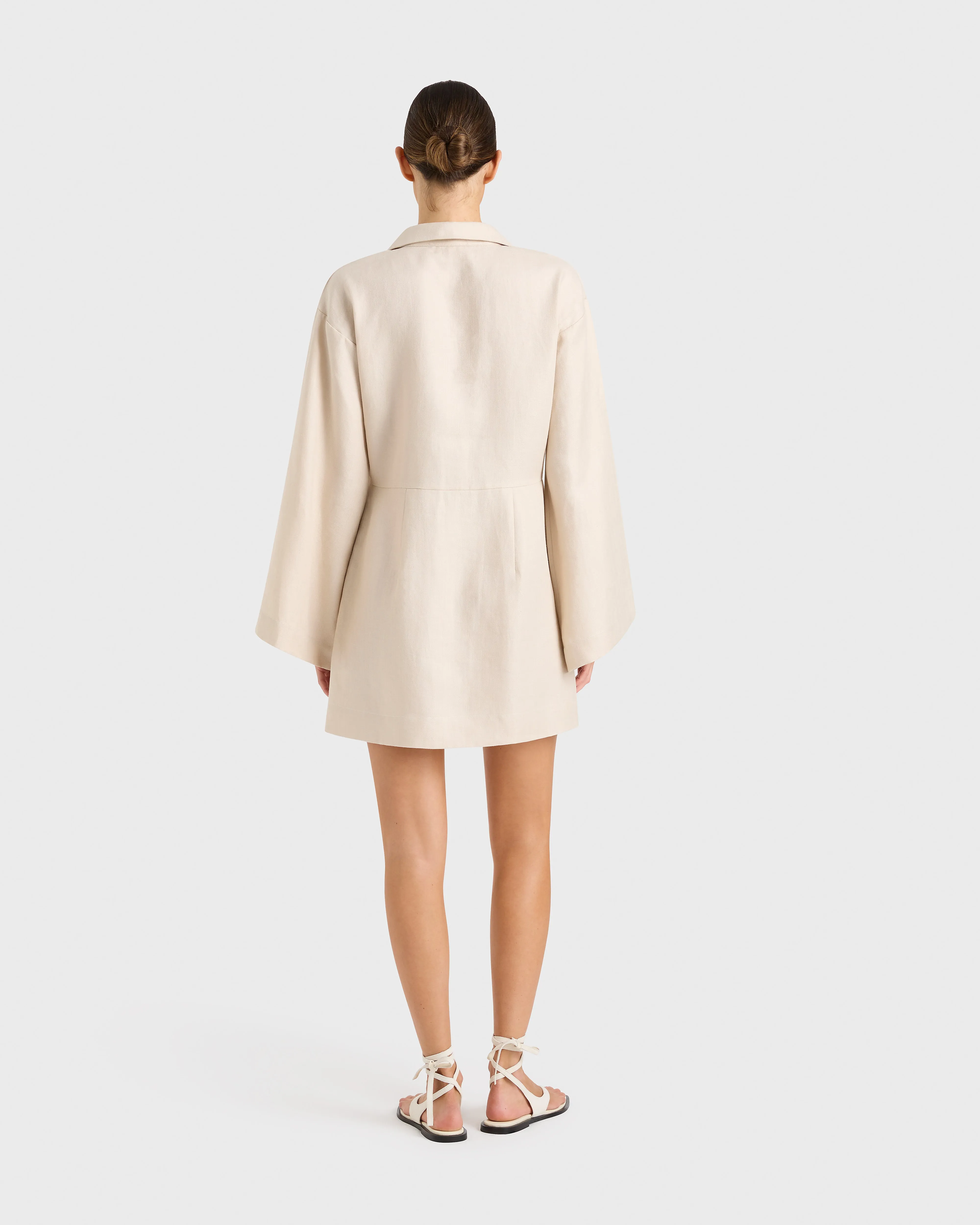 Delphi Organic Linen Relaxed Sleeve Dress - Sand sold by Bondi Born product image thumbnail 4