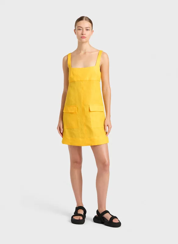 Delphi Empire Mini Dress - Daffodil sold by Bondi Born